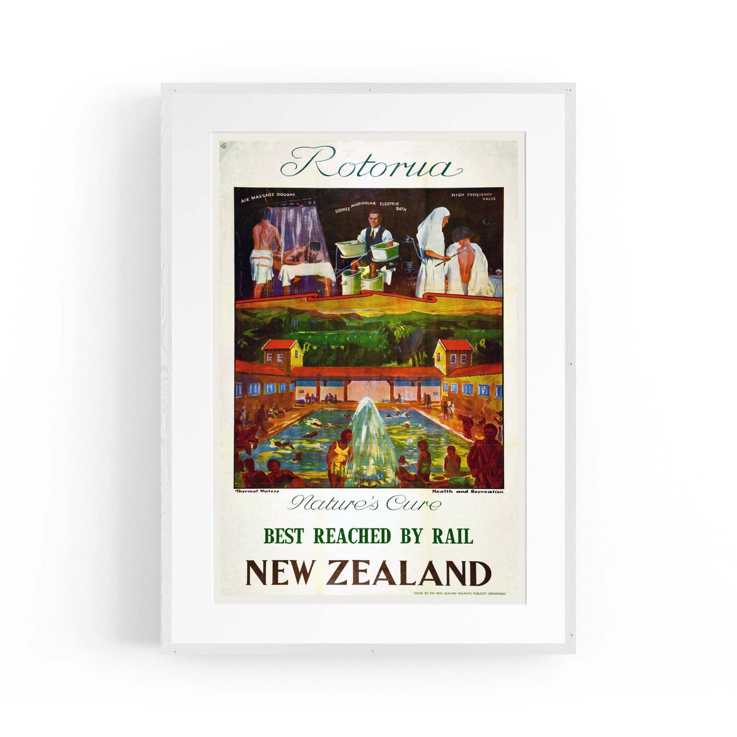 Rotorua New Zealand Vintage Travel Advert Wall Art - The Affordable Art Company