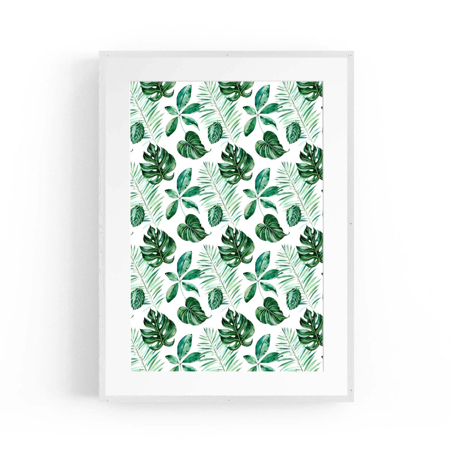 Green Leaves Pattern Nature Wall Art - The Affordable Art Company