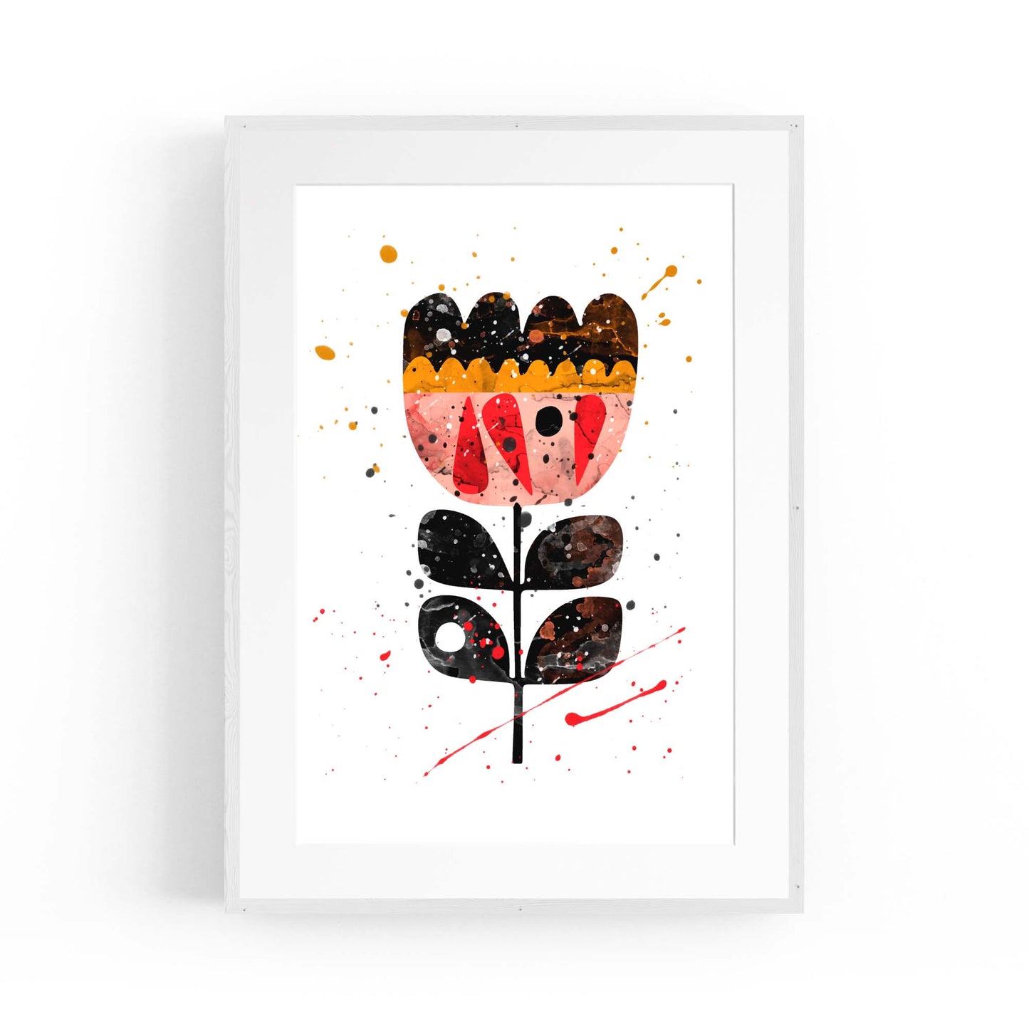 Scandi Flower Colourful Kitchen Cafe Wall Art #2 - The Affordable Art Company