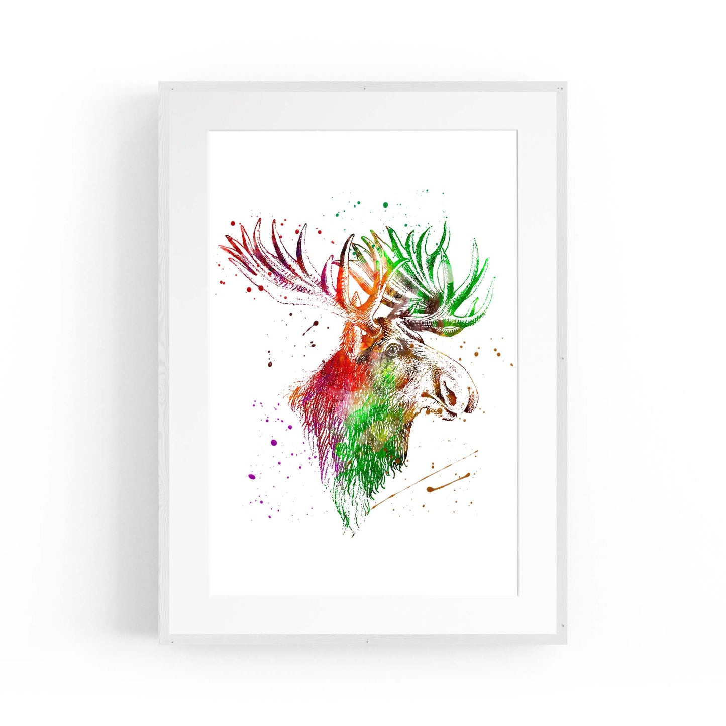 Moose Head Drawing Hunting Man Cave Wall Art #1 - The Affordable Art Company