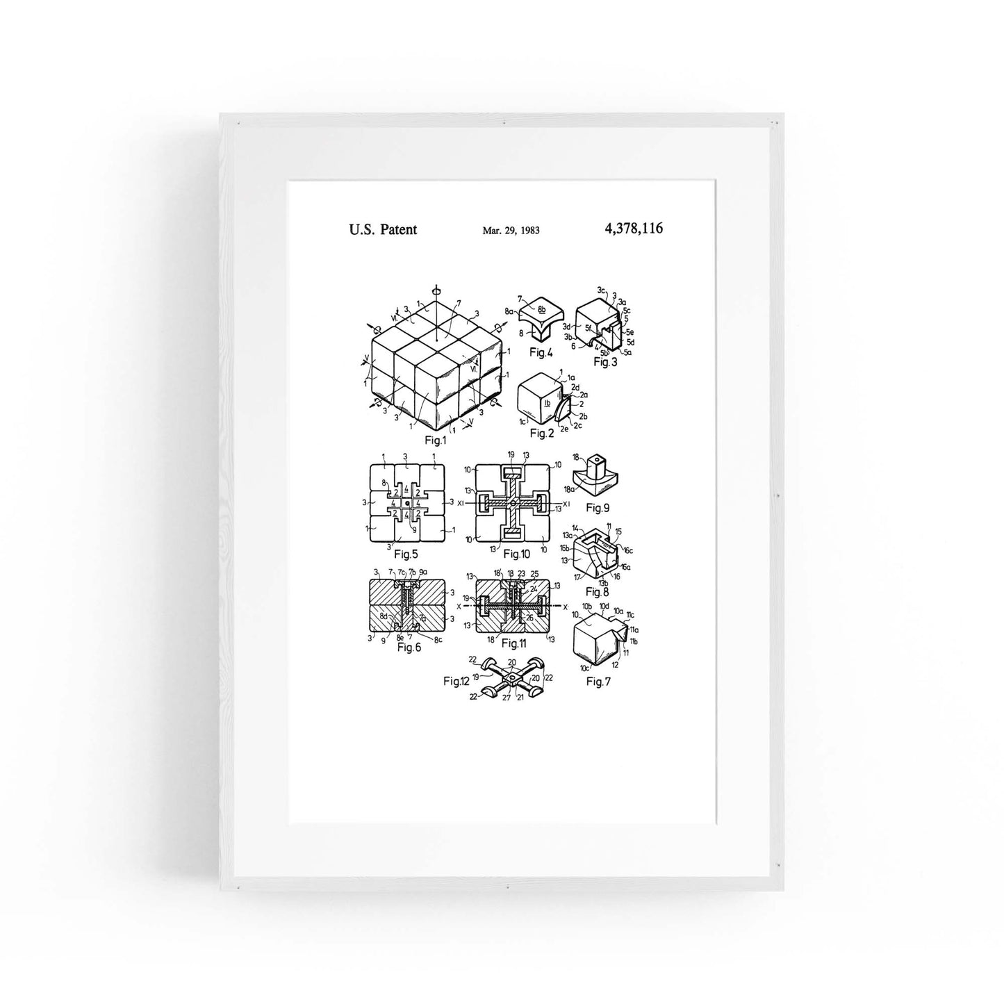 Vintage Rubik's Cube Patent 80s Toy Wall Art #2 - The Affordable Art Company