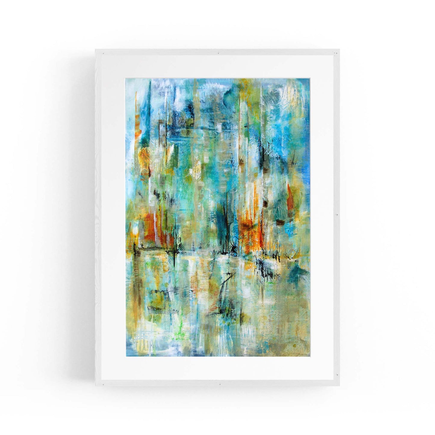 Blue Abstract Painting Minimal Modern Wall Art #2 - The Affordable Art Company