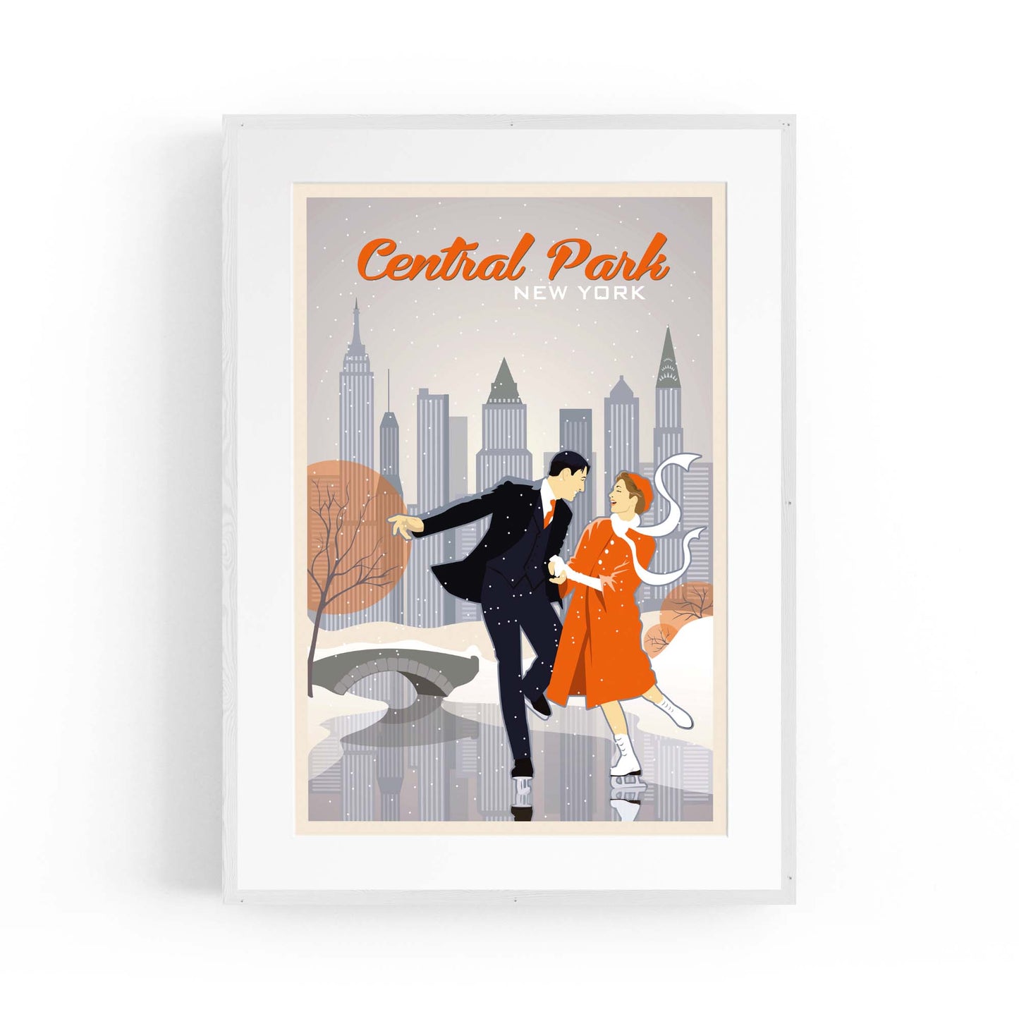 Central Park, New York Vintage Travel Wall Art - The Affordable Art Company