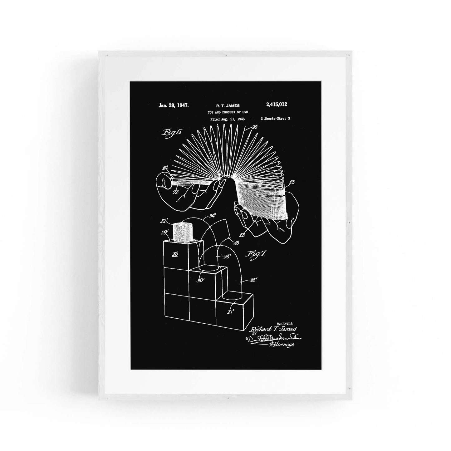 Vintage Slinky Toy Patent Wall Art #1 - The Affordable Art Company