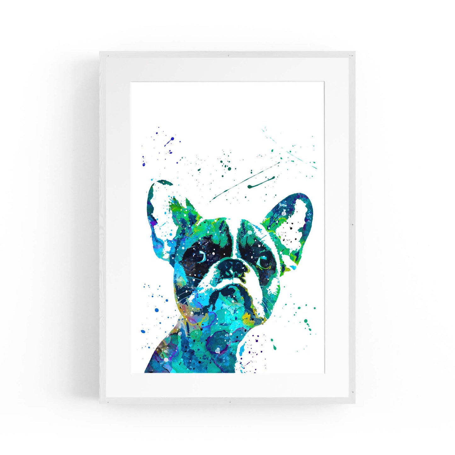 Watercolour French Bulldog Cute Dog Wall Art - The Affordable Art Company