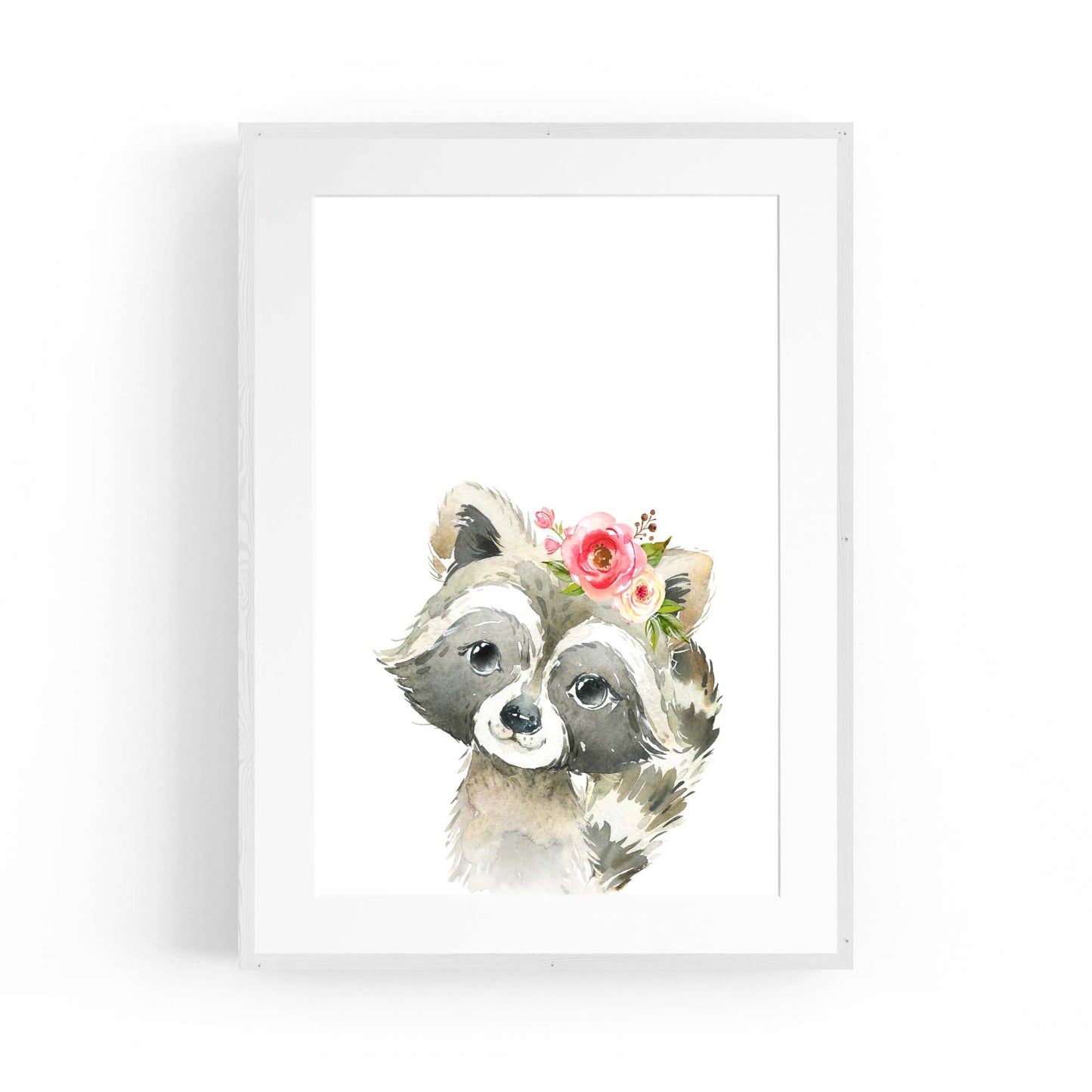 Cute Baby Raccoon Nursery Animal Gift Wall Art - The Affordable Art Company