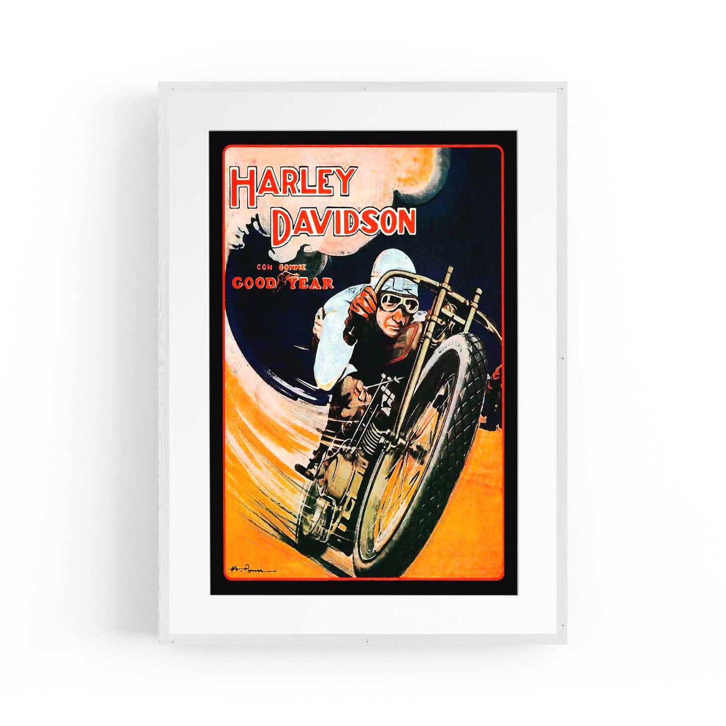 Vintage Motorcycle Advert Man Cave Wall Art - The Affordable Art Company