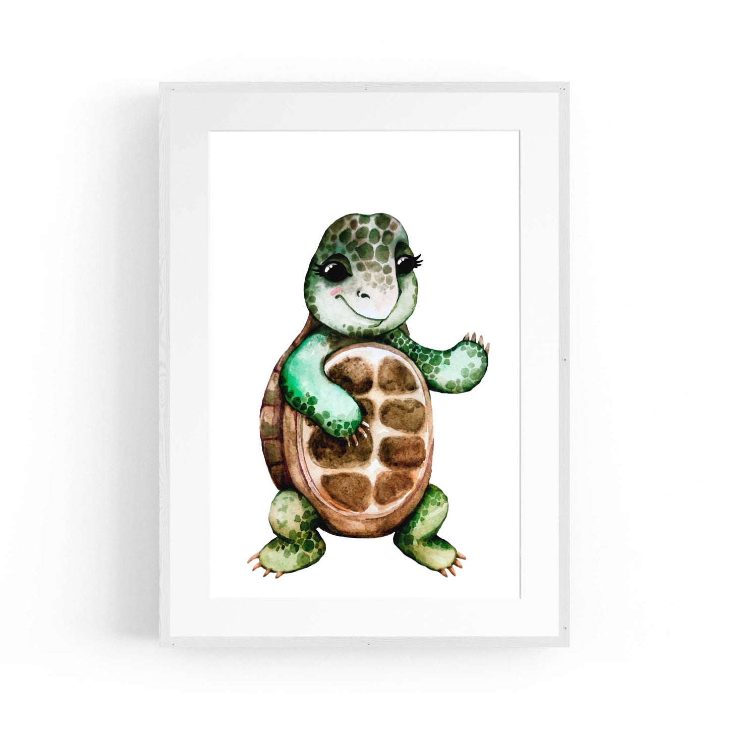 Cartoon Tortoise Cute Nursery Baby Animal Art #1 - The Affordable Art Company