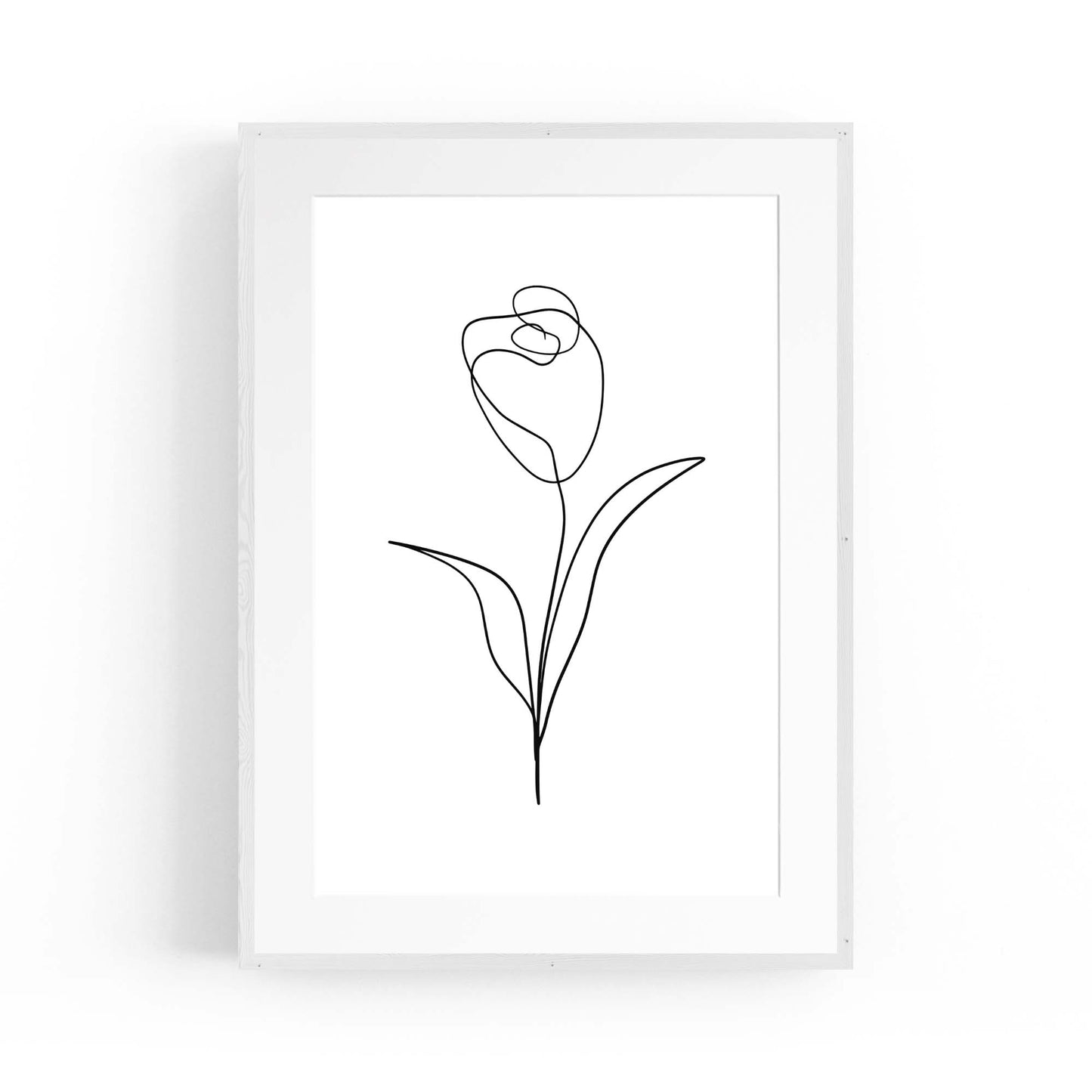 Minimal Floral Drawing Flower Abstract Wall Art #26 - The Affordable Art Company