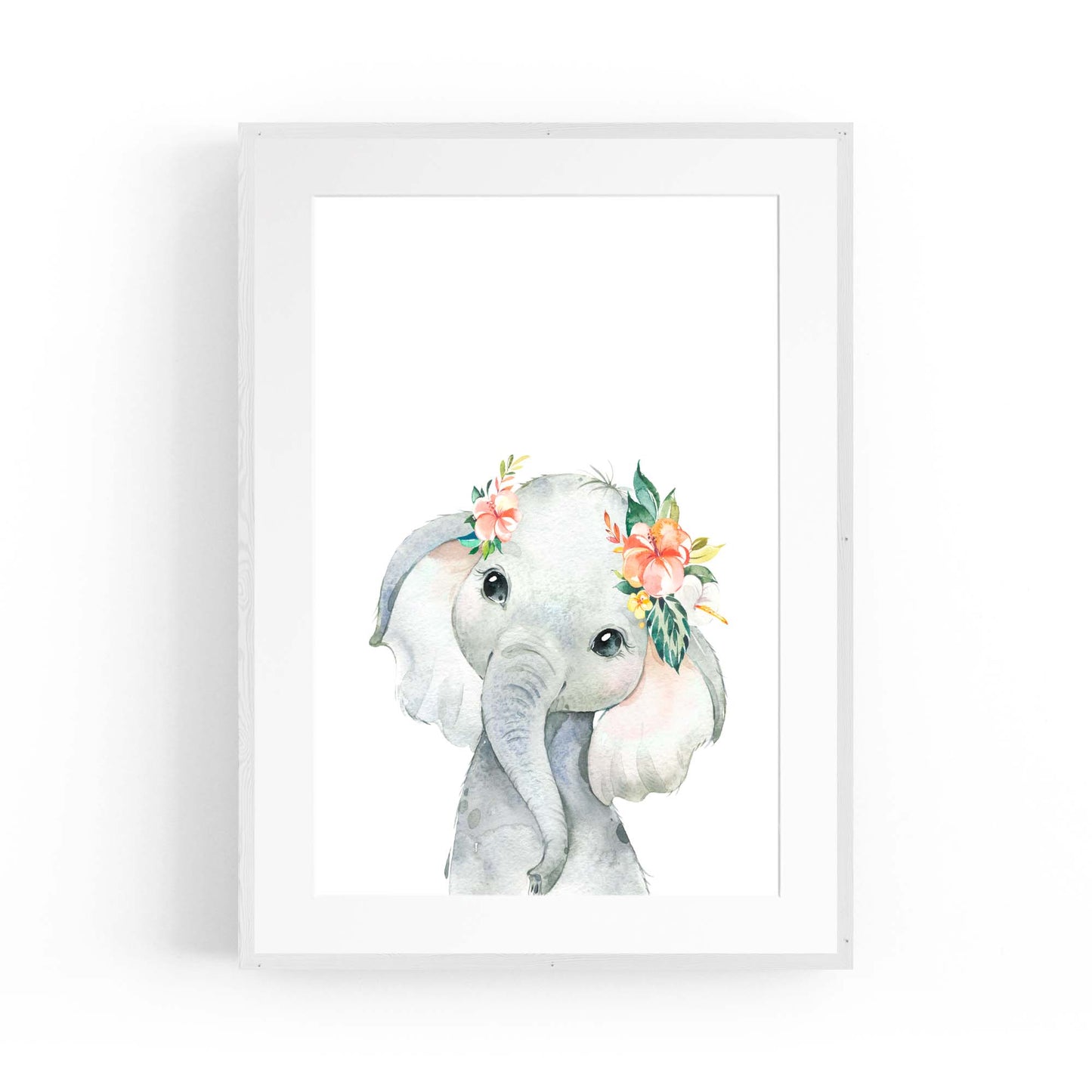 Cute Baby Elephant Nursery Animal Gift Wall Art #2 - The Affordable Art Company