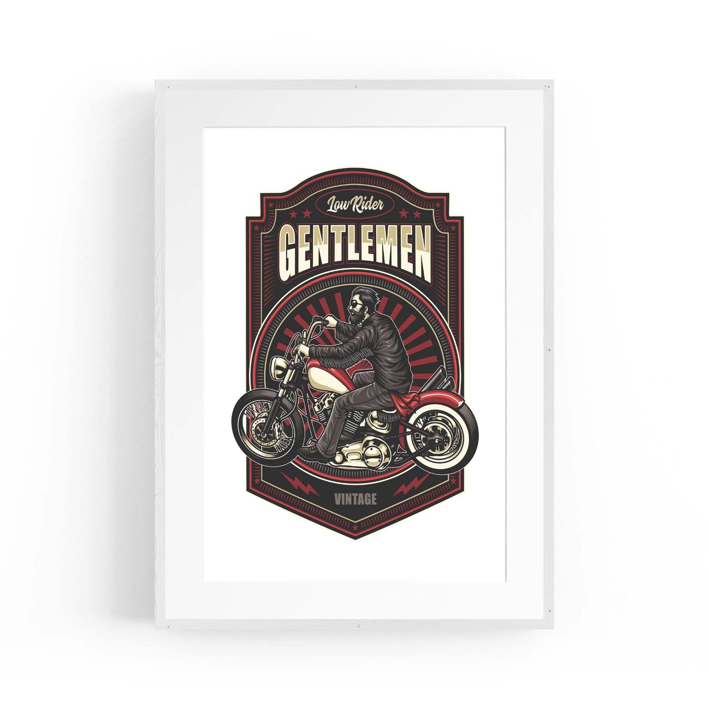Gentlemen Biker Man Cave Motorcycle Wall Art - The Affordable Art Company