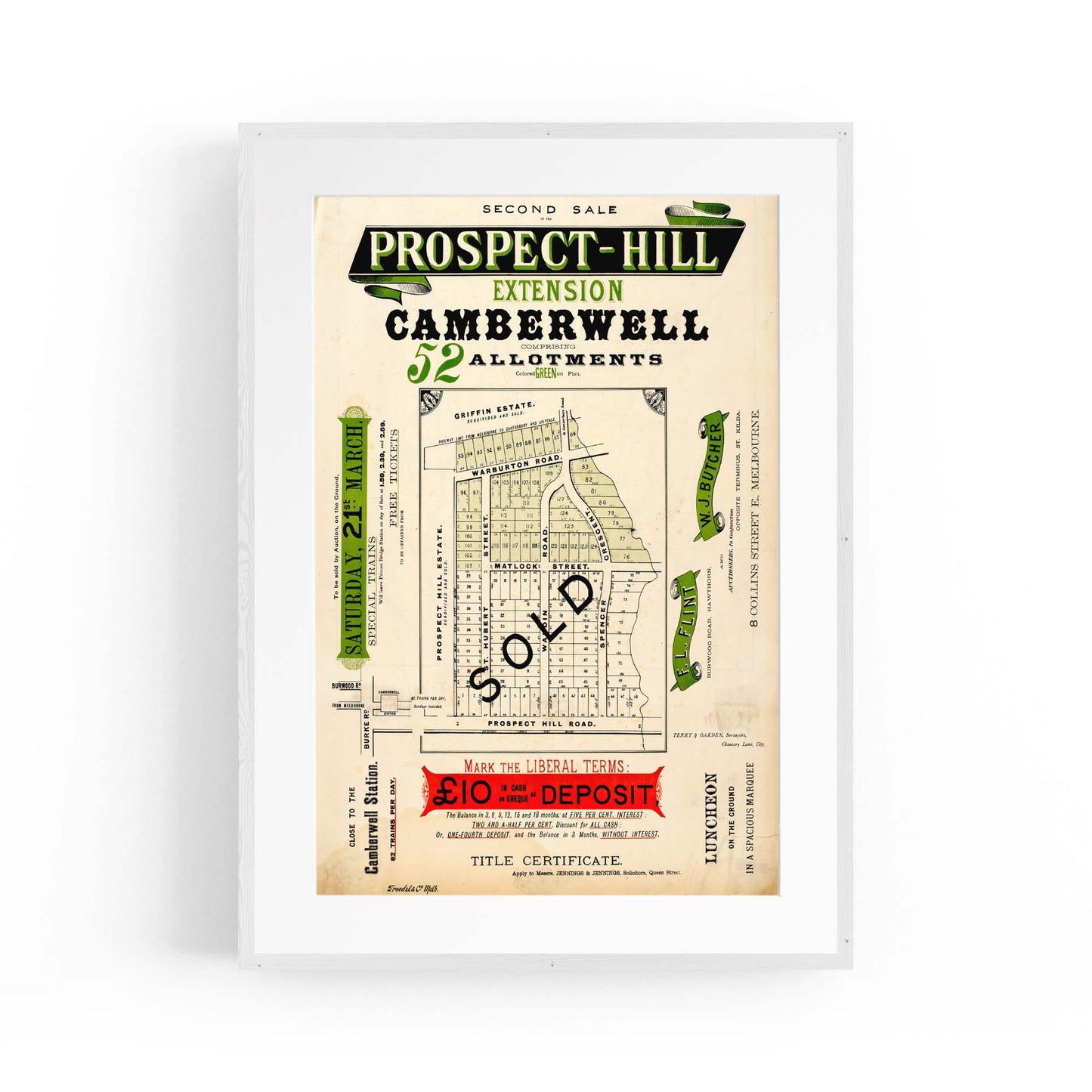 Camberwell Melbourne Vintage Real Estate Ad Art #2 - The Affordable Art Company