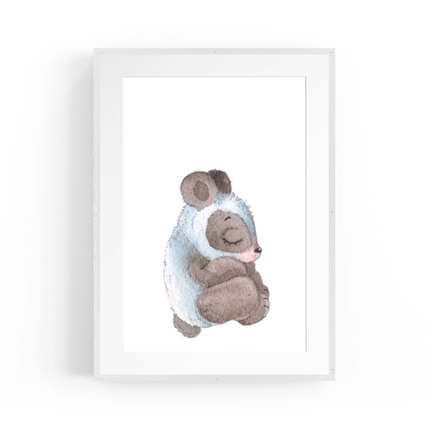 Cute Sleeping Bear Cartoon Animal Nursery Wall Art - The Affordable Art Company