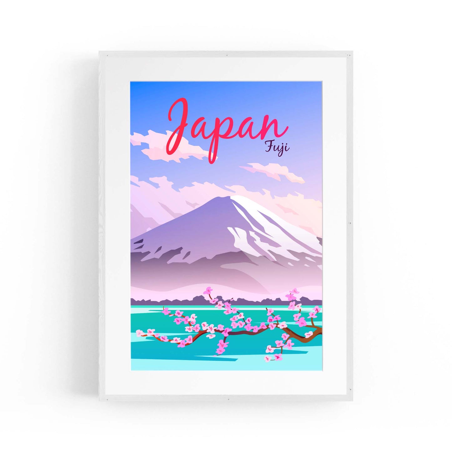Retro Mount Fuji Japan Travel Vintage Wall Art - The Affordable Art Company