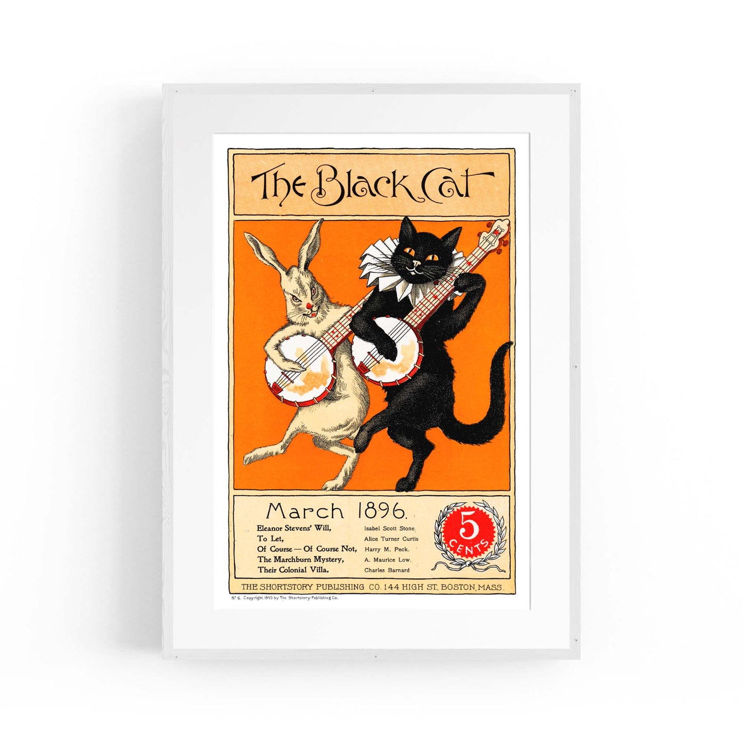 The Black Cat Vintage Cafe Advert Wall Art - The Affordable Art Company