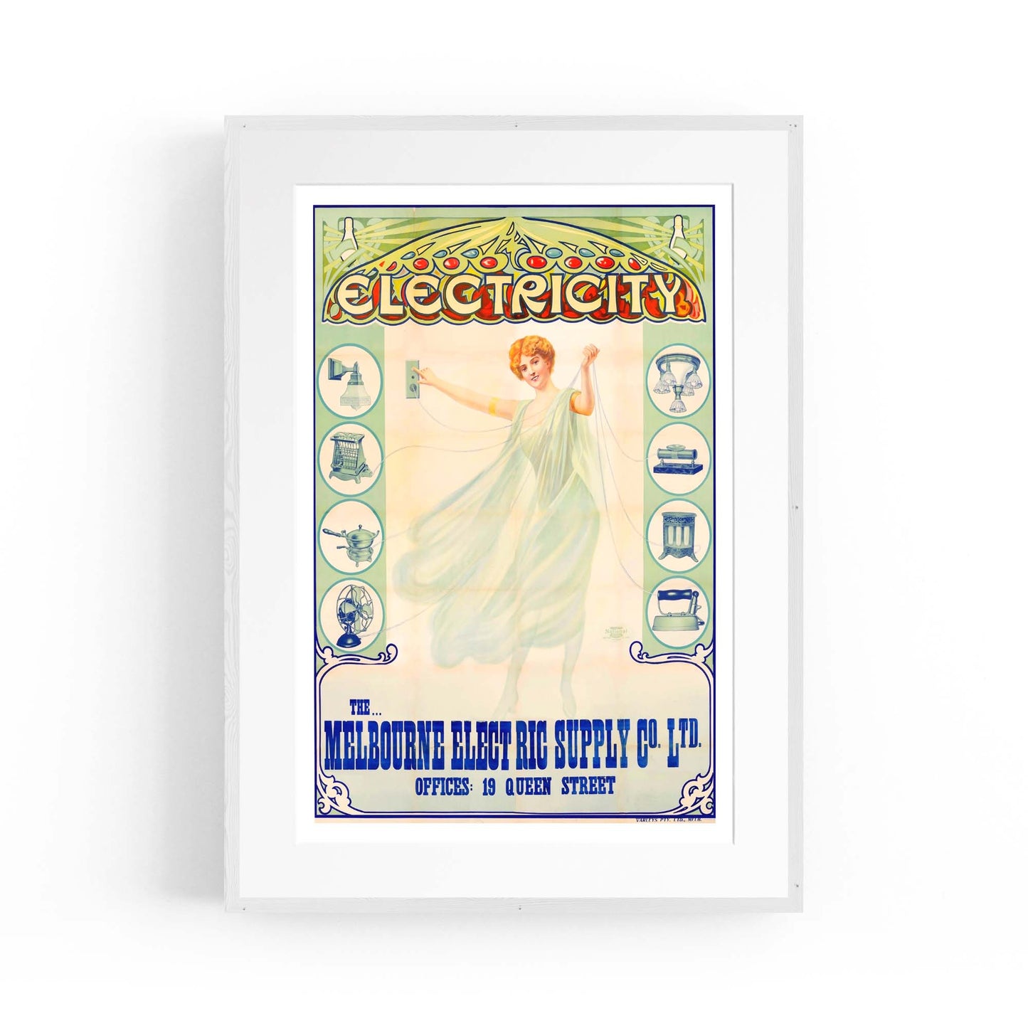 Melbourne Electric Supply Company Vintage Wall Art - The Affordable Art Company