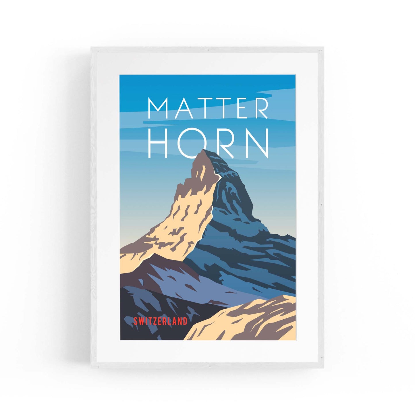 Retro Matterhorn, Switzerland Travel Wall Art - The Affordable Art Company