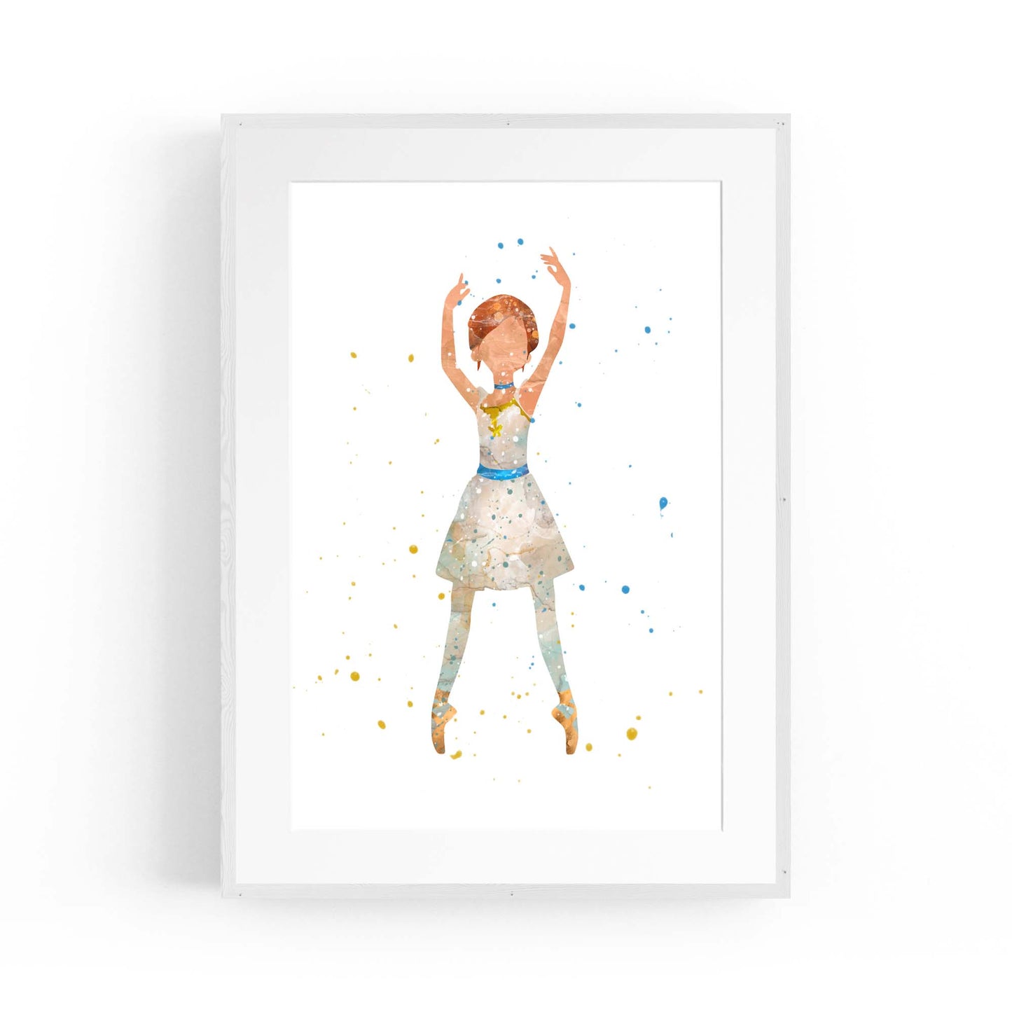 White Ballerina Girls Bedroom Ballet Wall Art #2 - The Affordable Art Company
