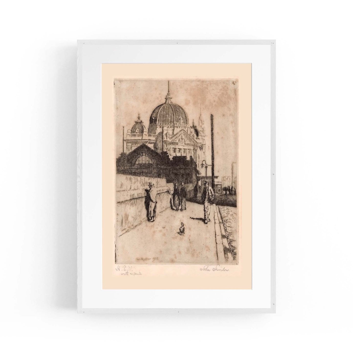 Flinders St Station Melbourne Vintage Drawing Art #2 - The Affordable Art Company