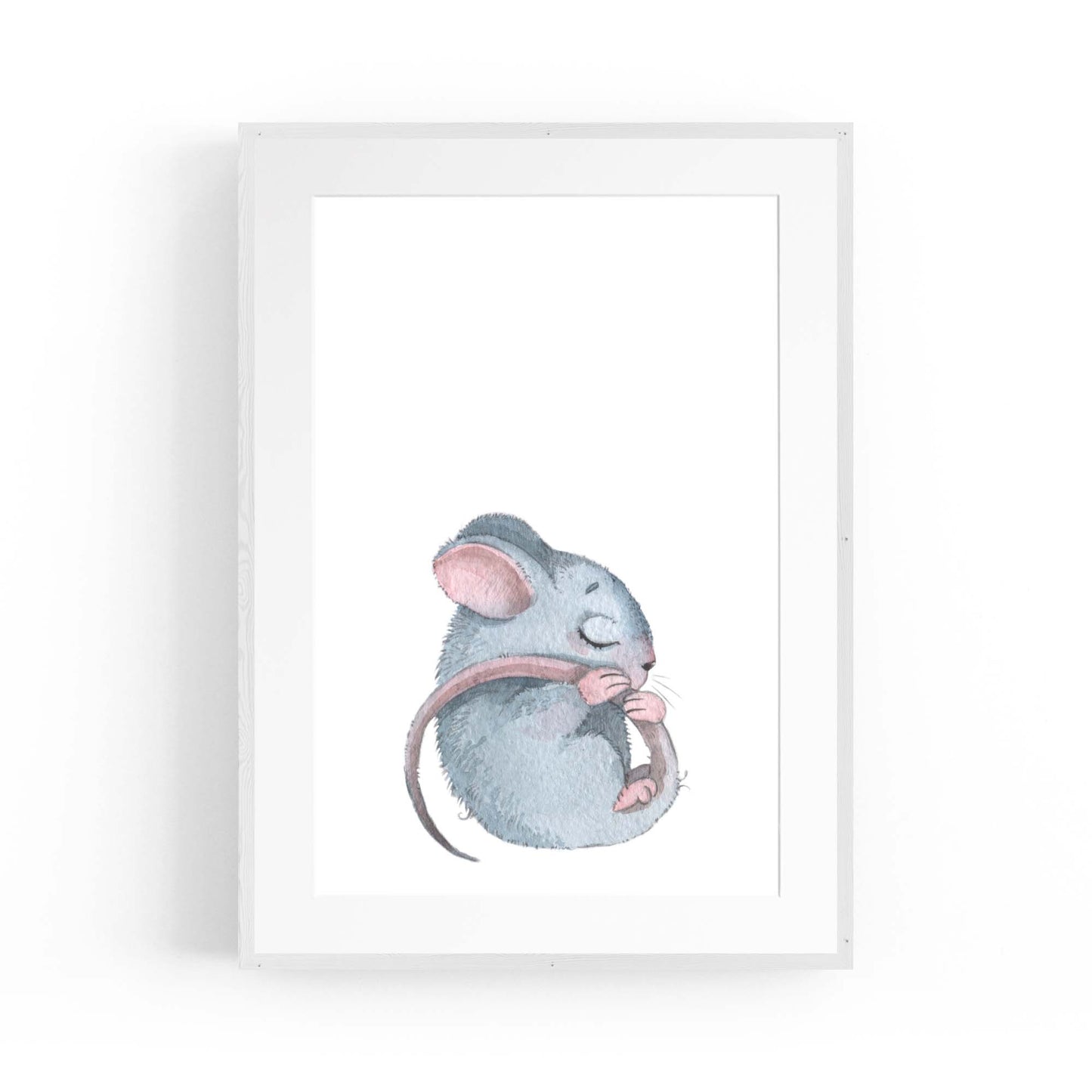 Sleeping Mouse Cartoon Animal Nursery Wall Art #1 - The Affordable Art Company