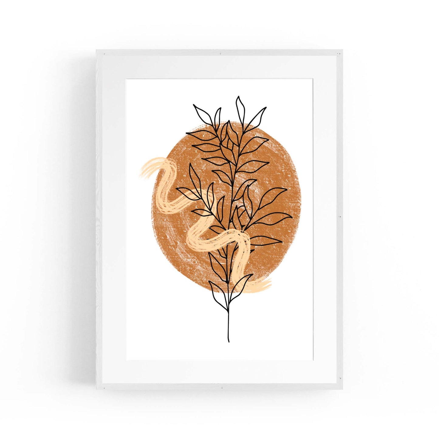 Plant Abstract Minimal Retro Drawing Wall Art #1 - The Affordable Art Company