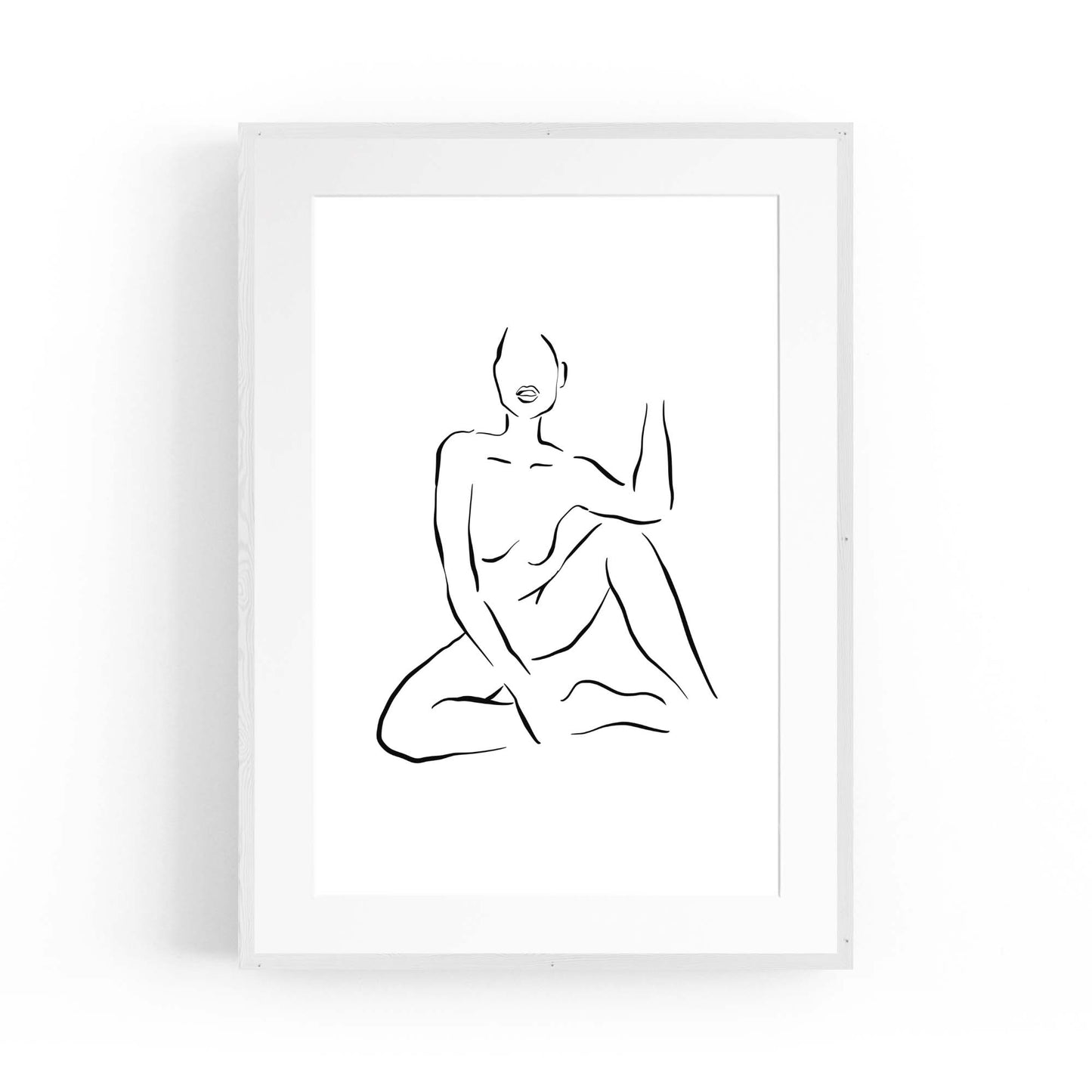 Nude Female Body Minimal Line Drawing Wall Art #2 - The Affordable Art Company