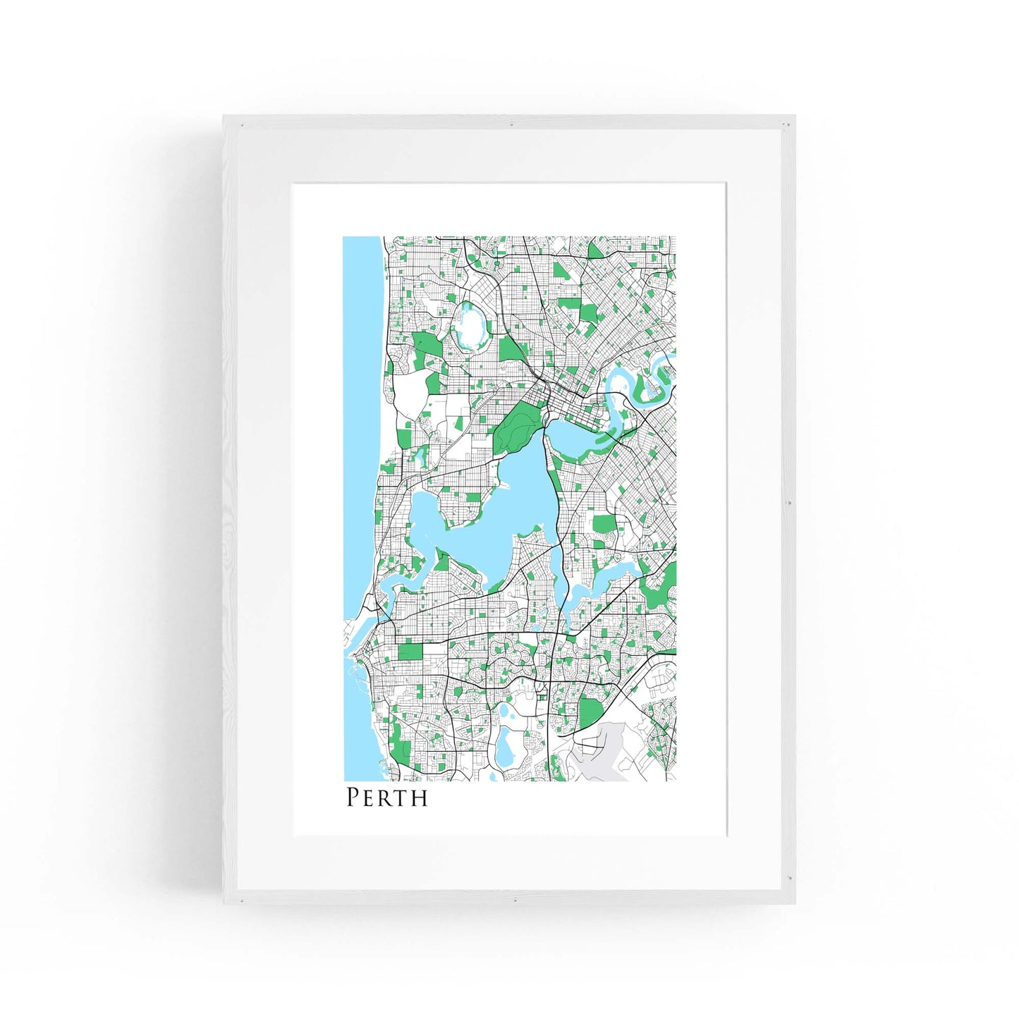 Minimal Perth Map Western Australia Wall Art - The Affordable Art Company
