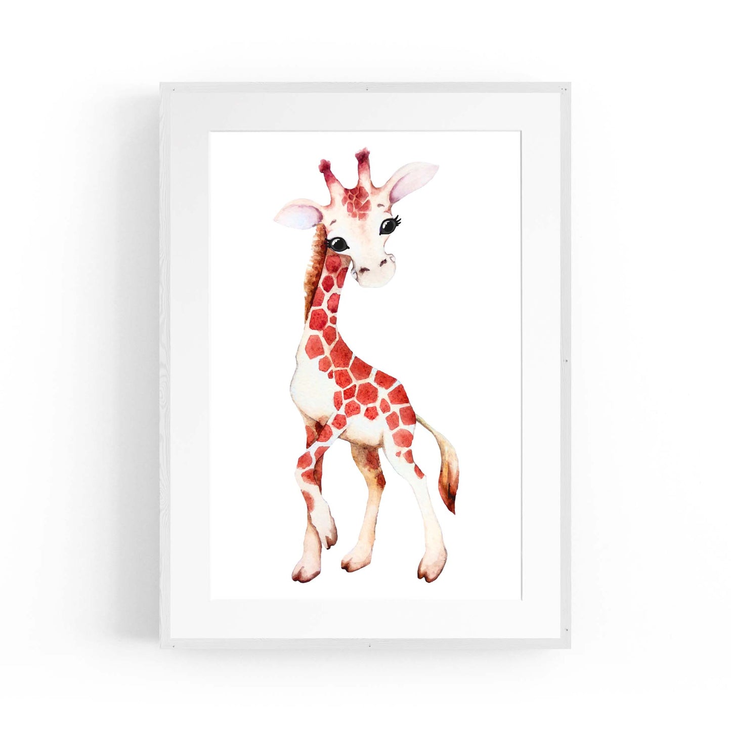 Cartoon Giraffe Cute Nursery Baby Animal Wall Art #1 - The Affordable Art Company