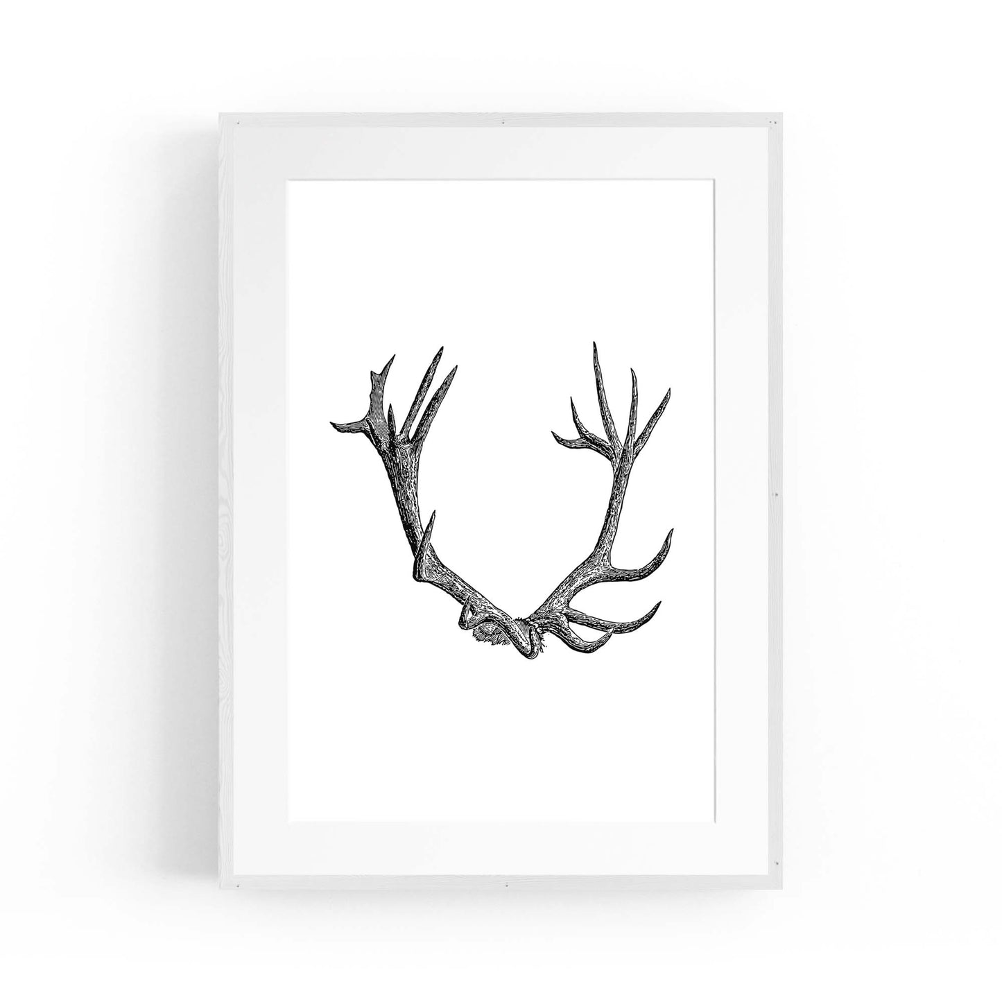 Antlers Hunting Drawing Man Cave Wall Art #1 - The Affordable Art Company