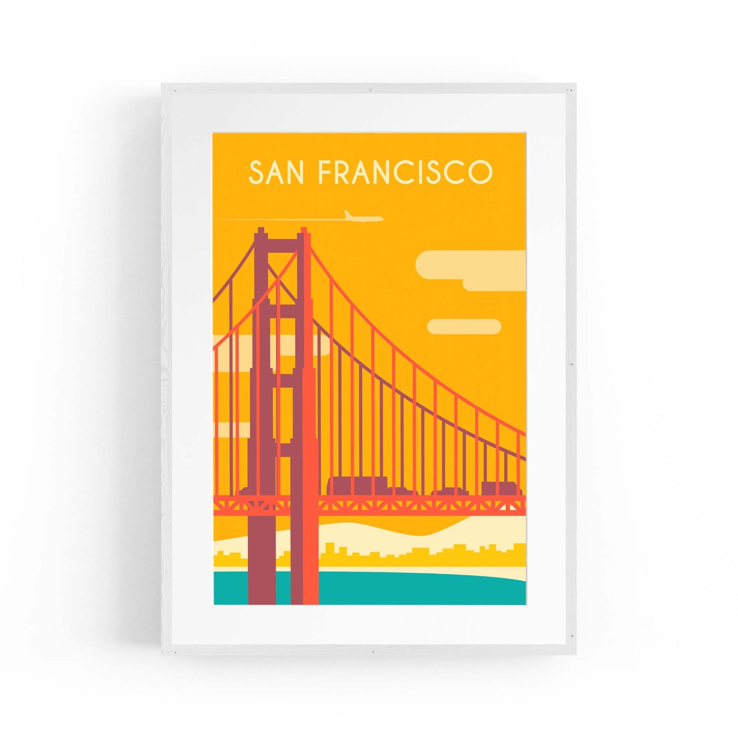 Retro San Francisco California USA Travel Wall Art #2 - The Affordable Art Company