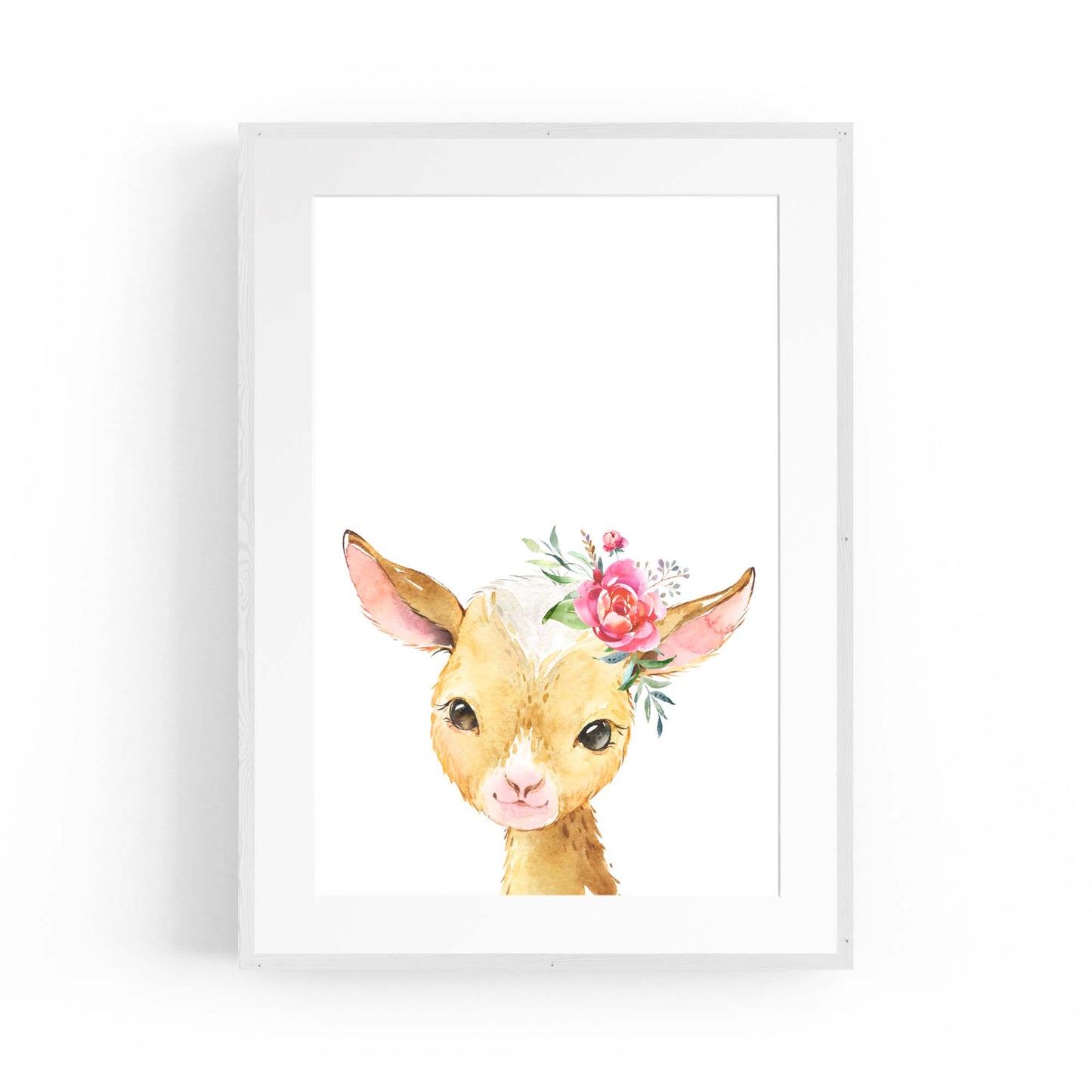 Cute Baby Goat Nursery Animal Gift Wall Art - The Affordable Art Company