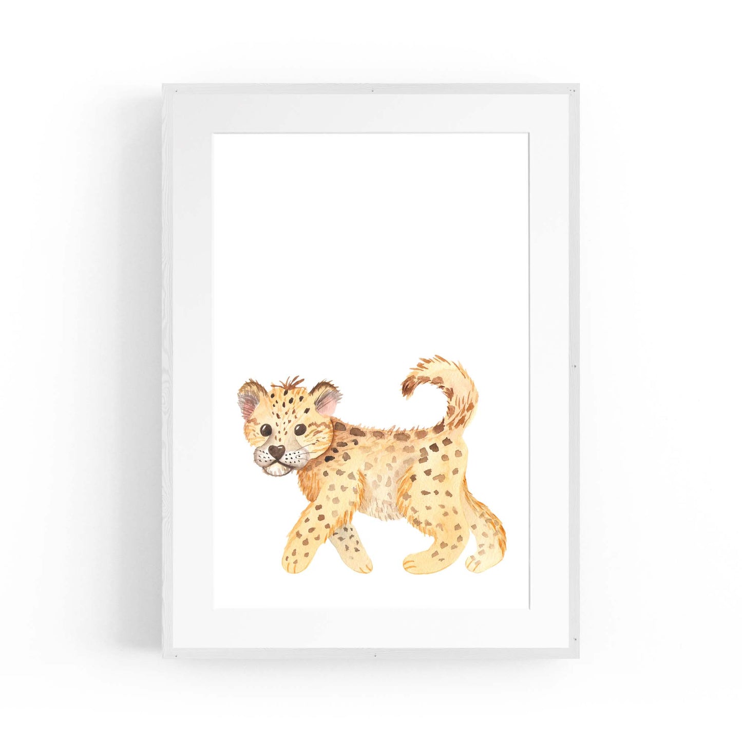 Cartoon Leopard Cute Nursery Baby Animal Art #1 - The Affordable Art Company