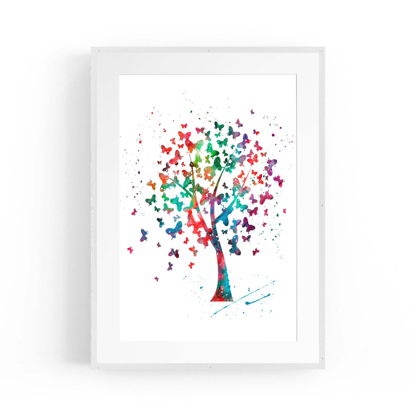 Butterfly Tree Cute Nursery Baby Toddler Wall Art - The Affordable Art Company