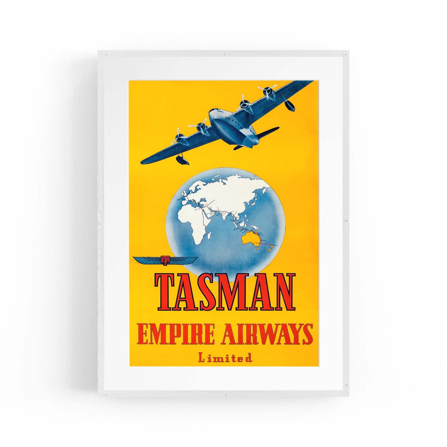 Tasman Empire Airways Vintage Travel Advert Wall Art - The Affordable Art Company