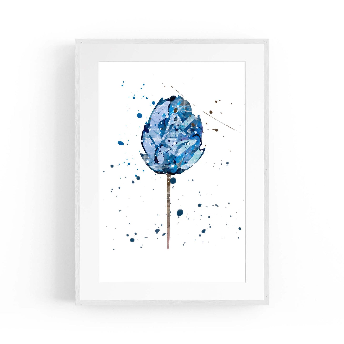Scandi Blue Flower Design Minimal Kitchen Wall Art #2 - The Affordable Art Company