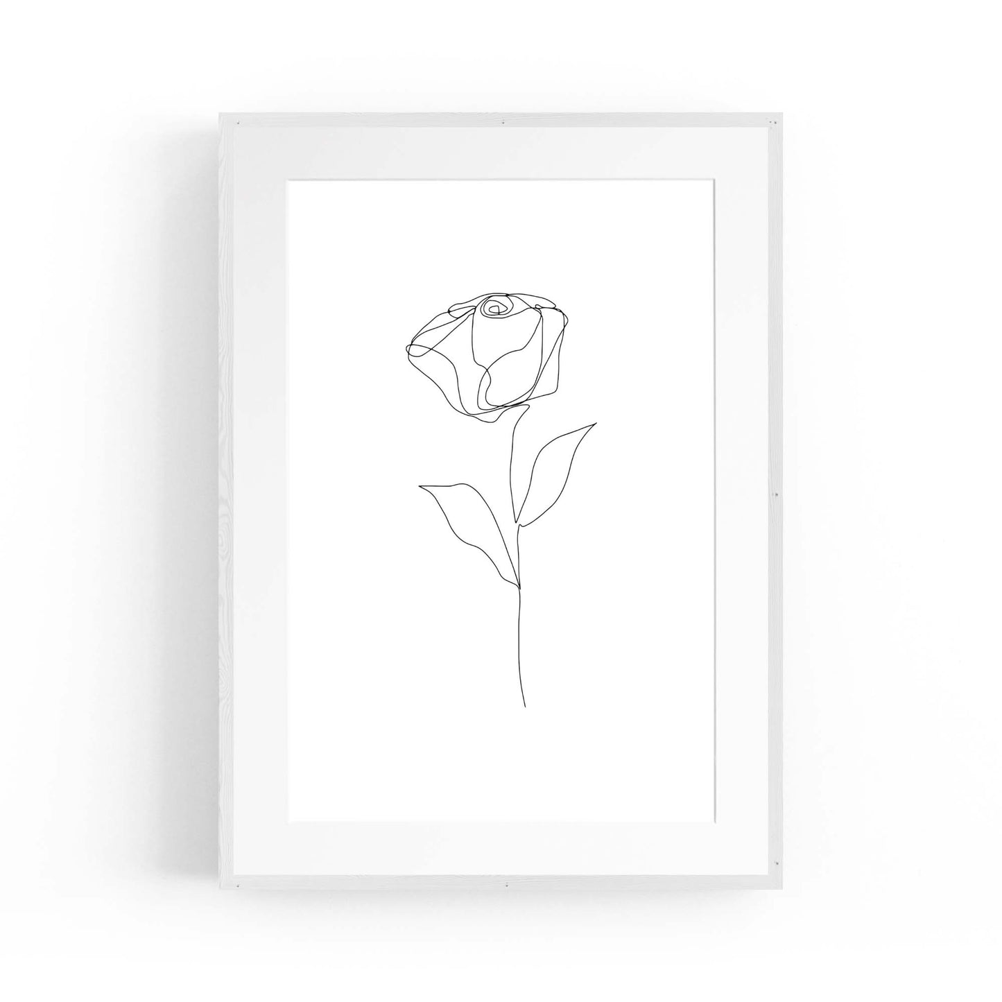 Minimal Rose Flower Line Drawing Abstract Wall Art #5 - The Affordable Art Company