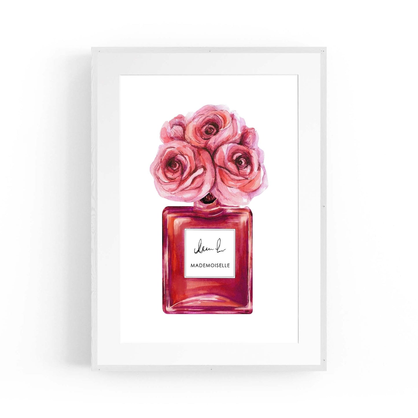 Pink Floral Perfume Bottle Fashion Flowers Wall Art #3 - The Affordable Art Company