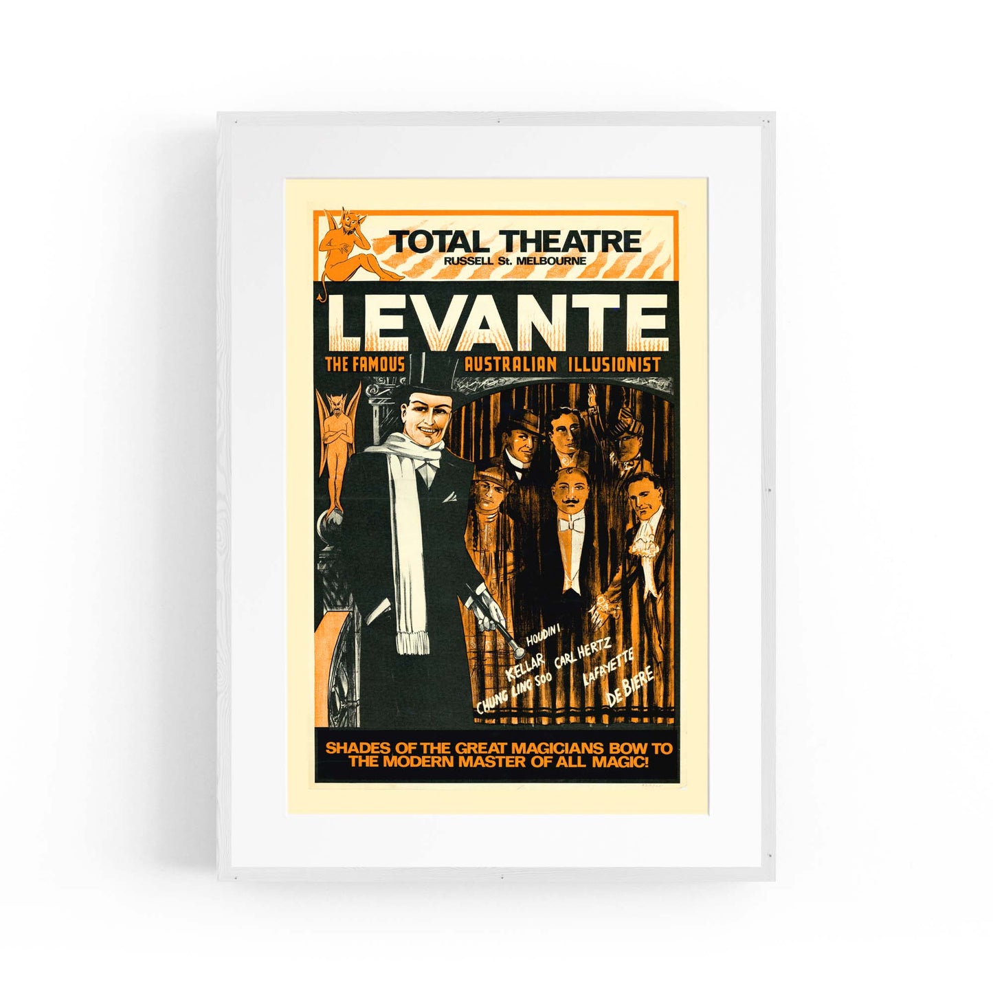 Levante Magician Melbourne Vintage Advert Wall Art - The Affordable Art Company