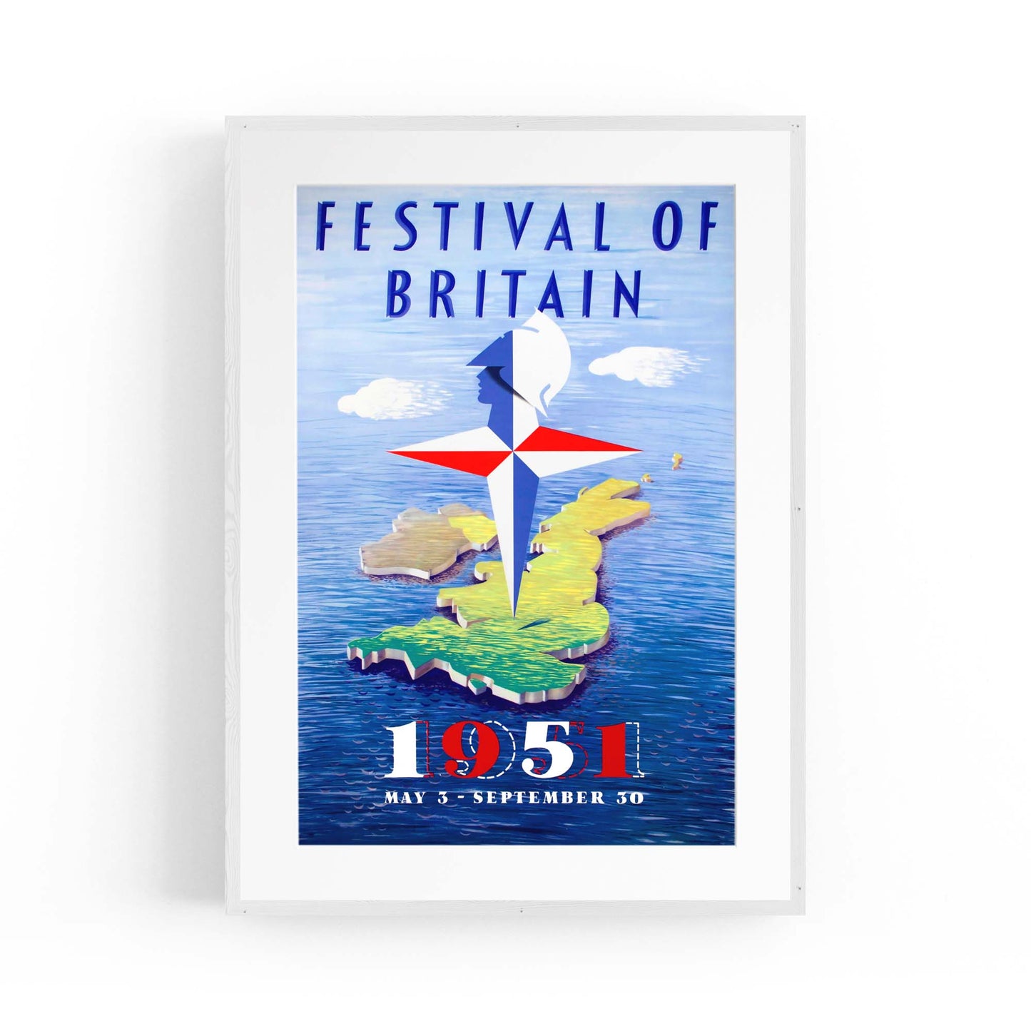 Festival of Britain Vintage Travel Advert Wall Art - The Affordable Art Company