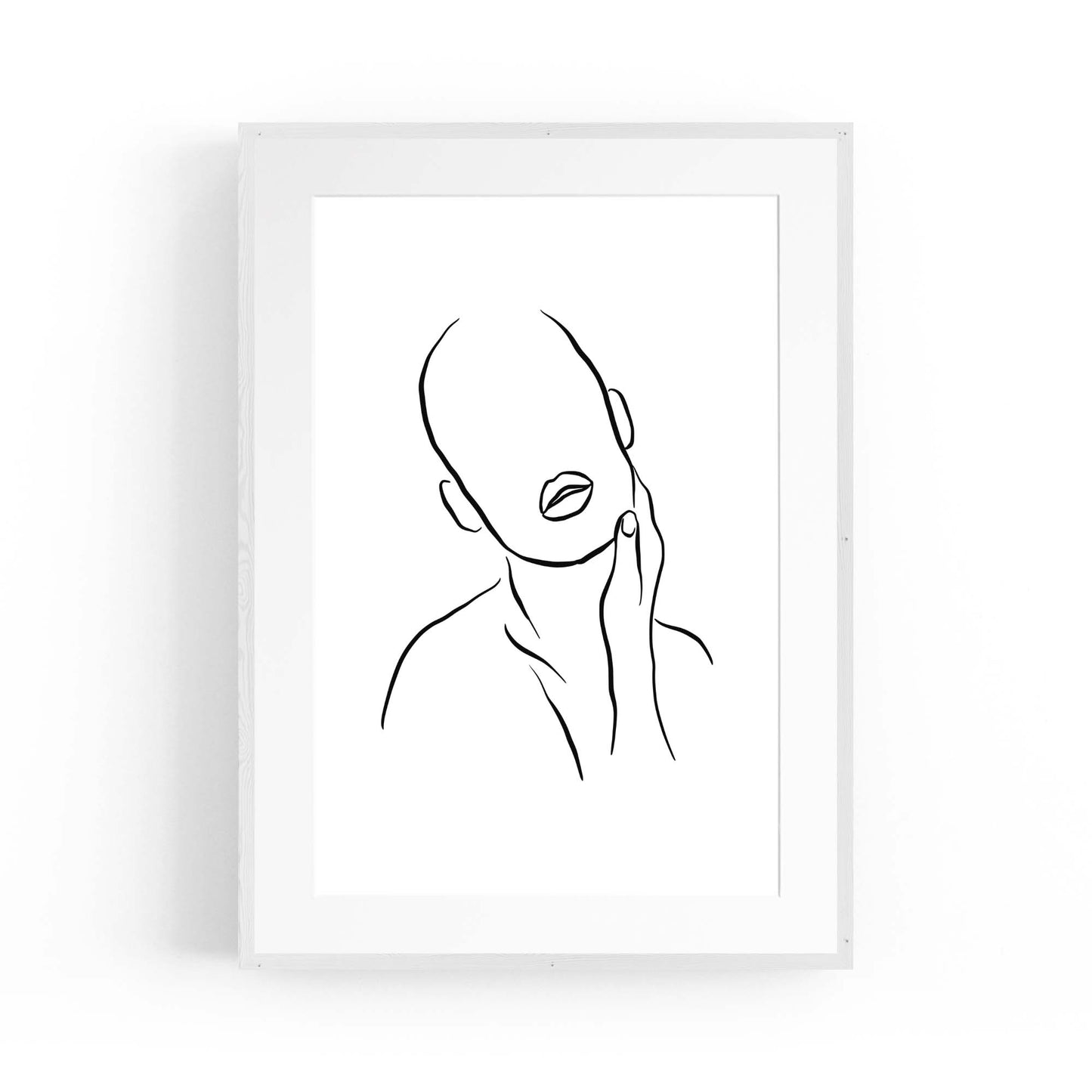 Thoughtful Female Minimal Line Drawing Wall Art - The Affordable Art Company