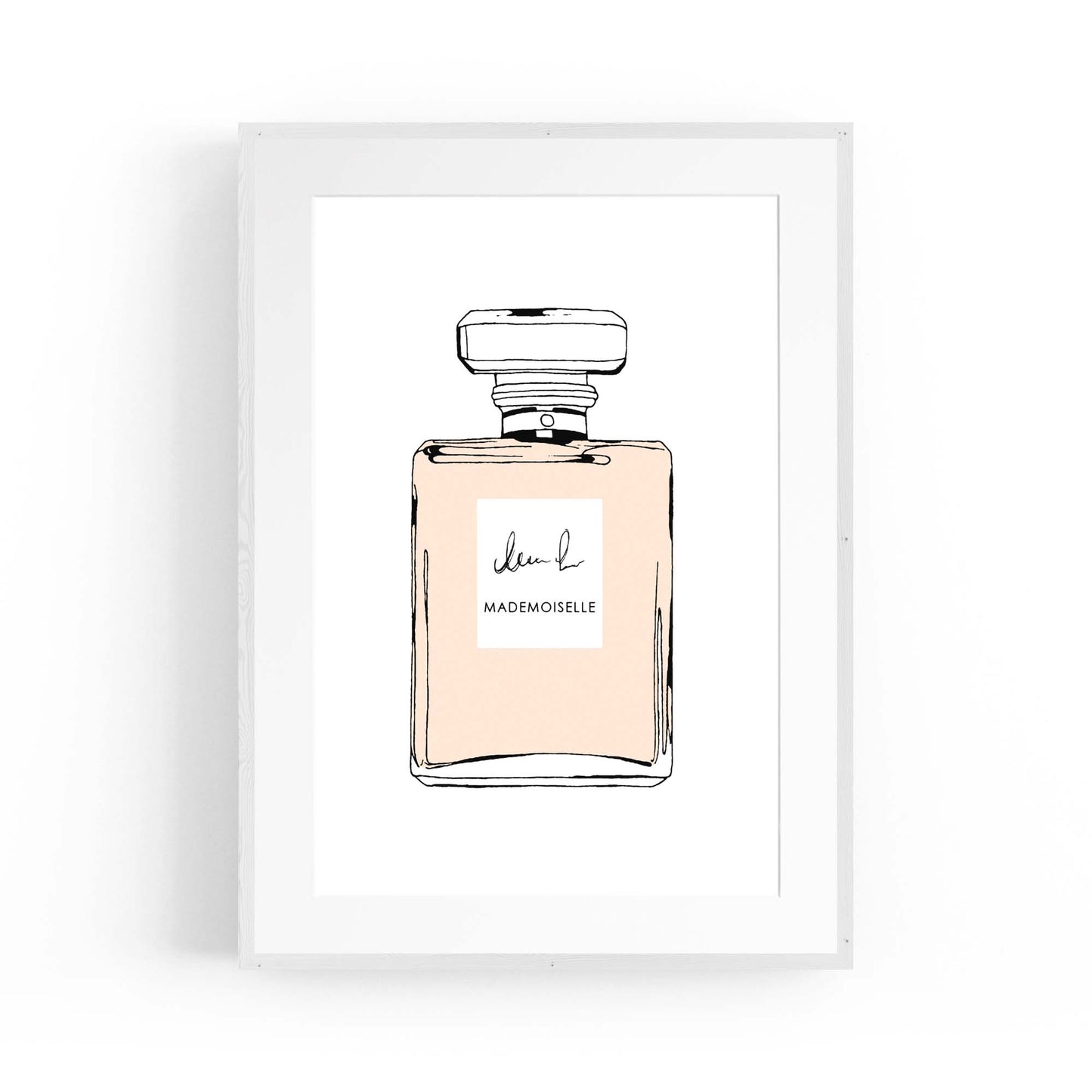 Peach Minimal Perfume Bottle Fashion Wall Art - The Affordable Art Company