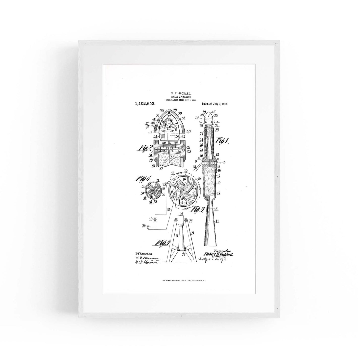 Vintage Rocket Patent Engineering Wall Art #2 - The Affordable Art Company