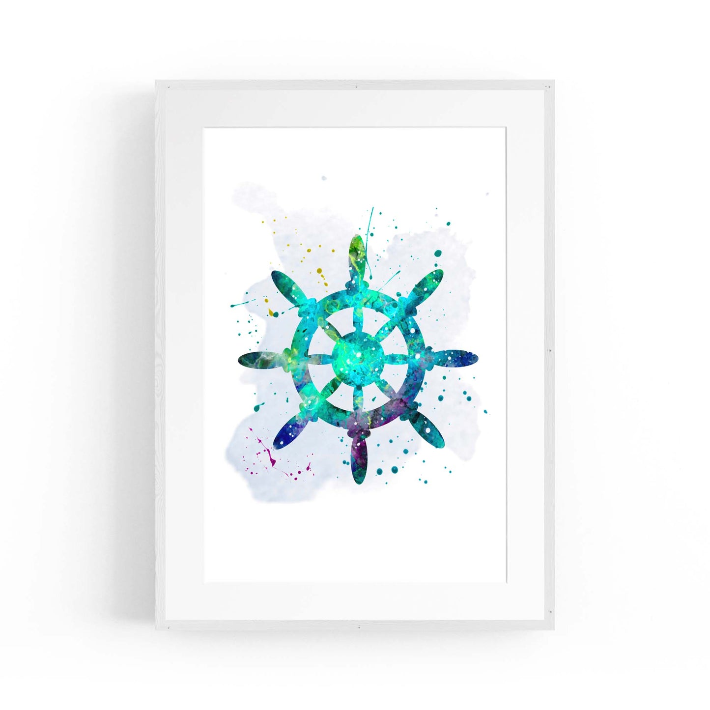 Sail Boat Wheel Nursery Coastal Sailing Wall Art - The Affordable Art Company