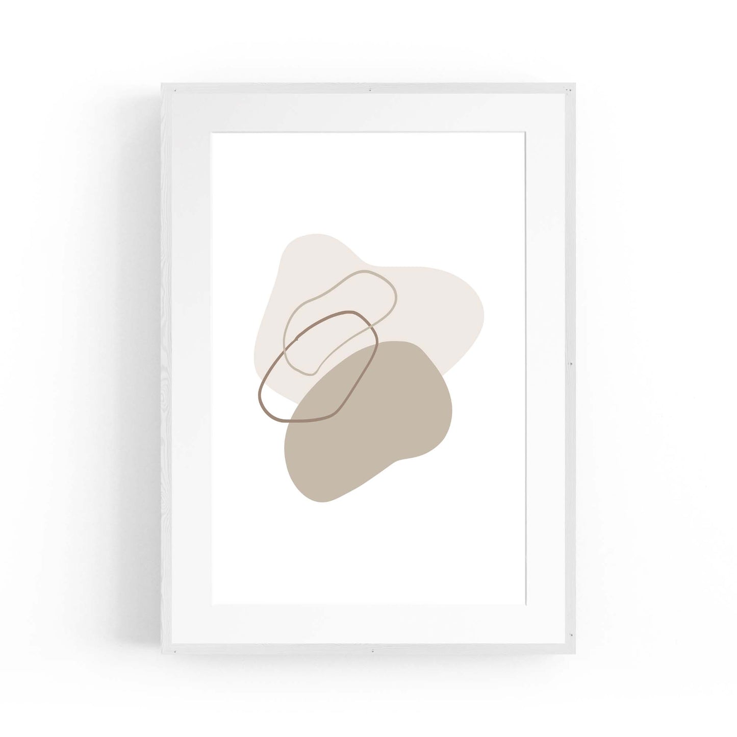 Minimal Black & White Shapes Abstract Wall Art #4 - The Affordable Art Company