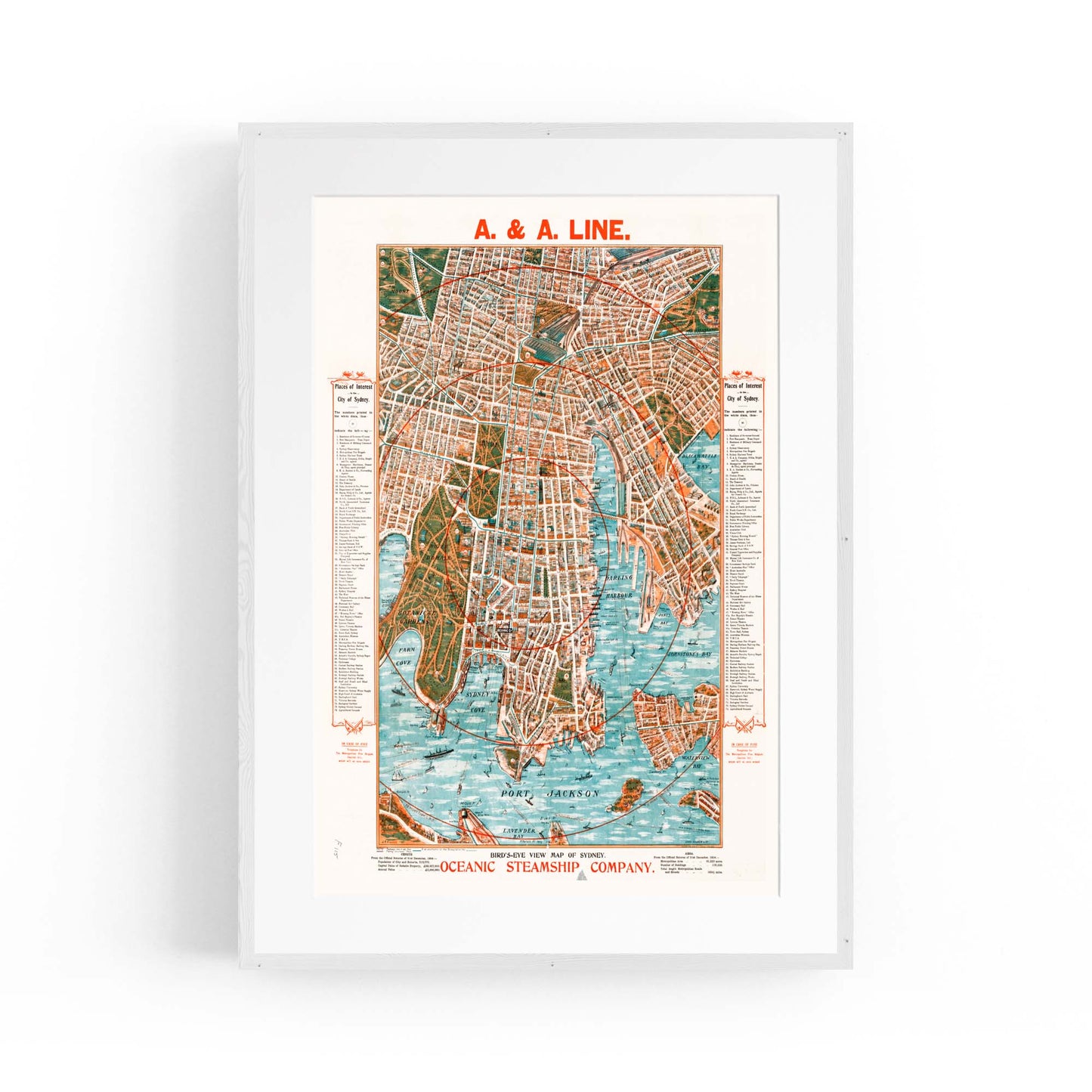 Sydney Vintage Map Australian Old Wall Art #3 - The Affordable Art Company