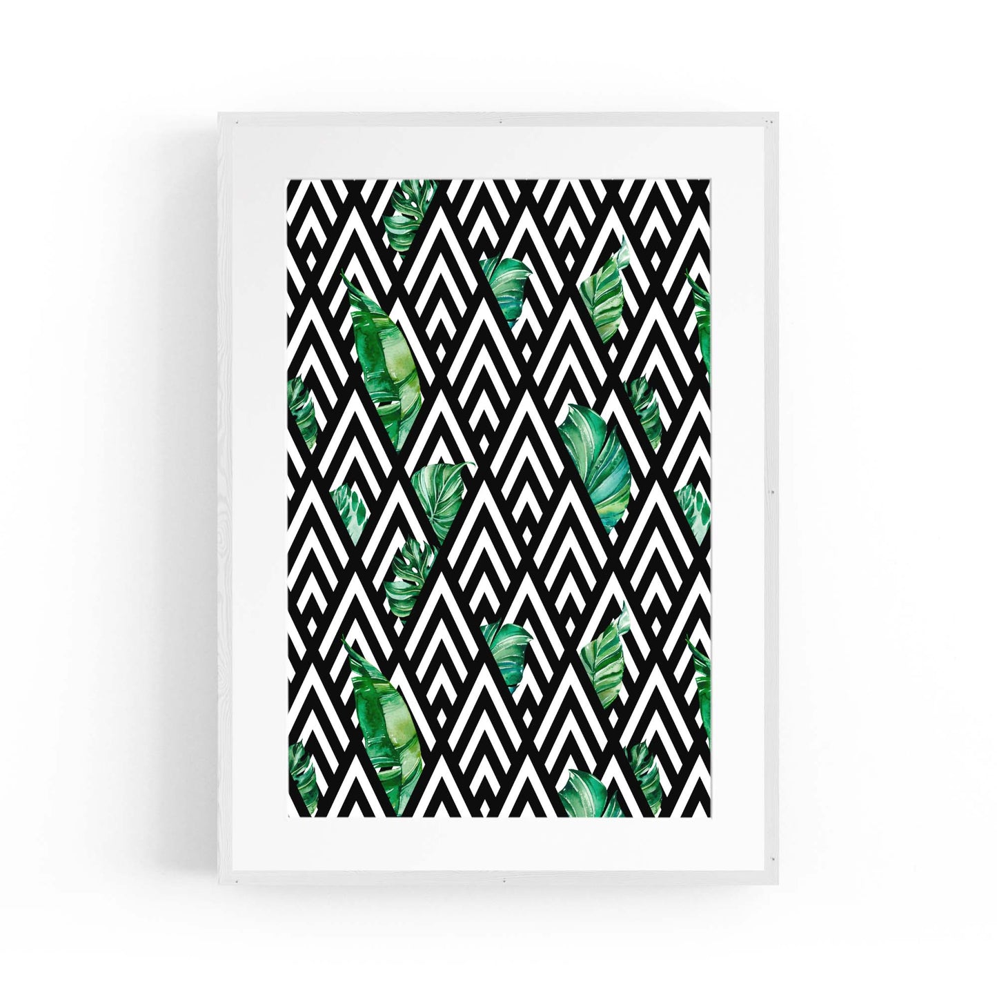Geometric Nature Abstract Black and White Wall Art - The Affordable Art Company