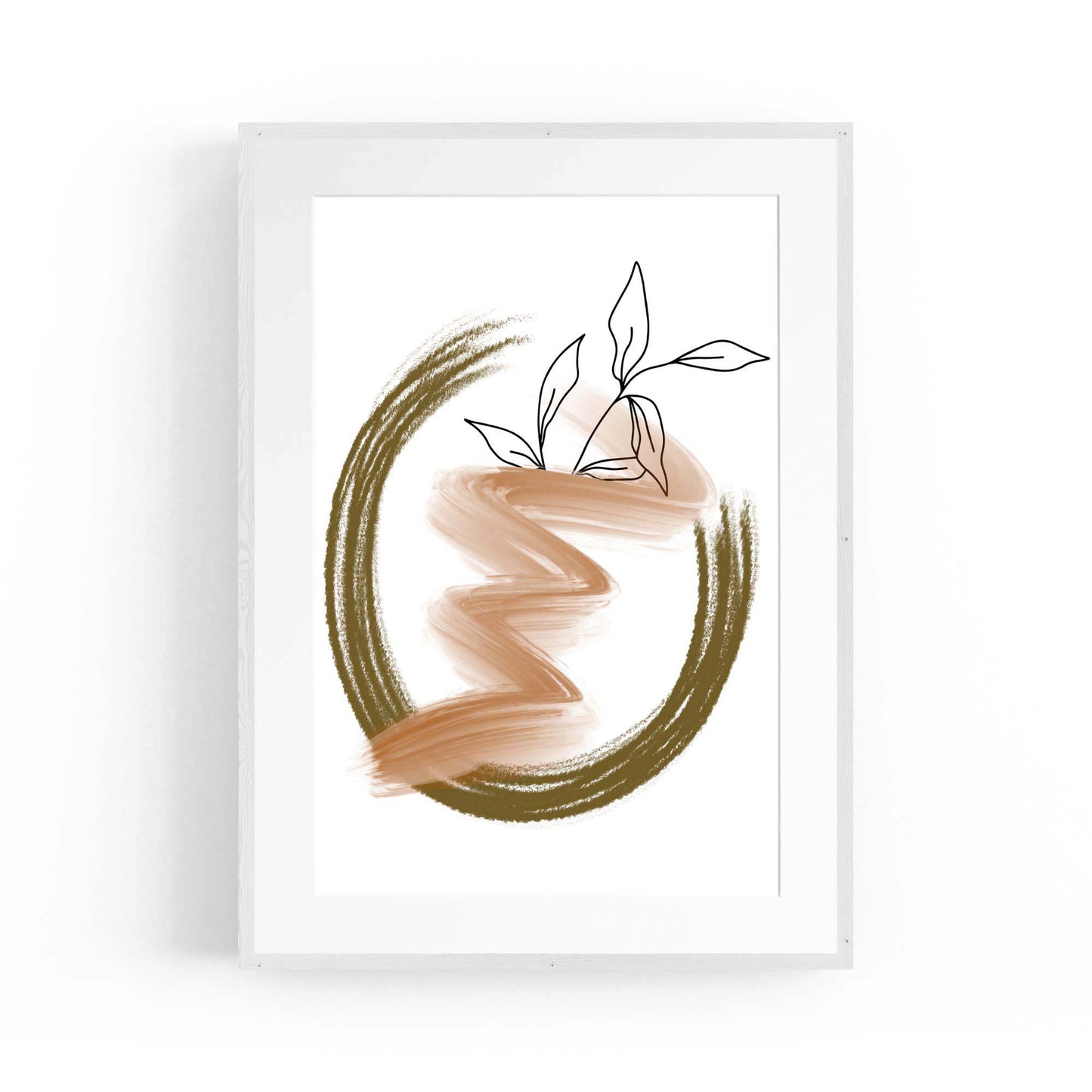 Plant Abstract Minimal Retro Drawing Wall Art #3 - The Affordable Art Company