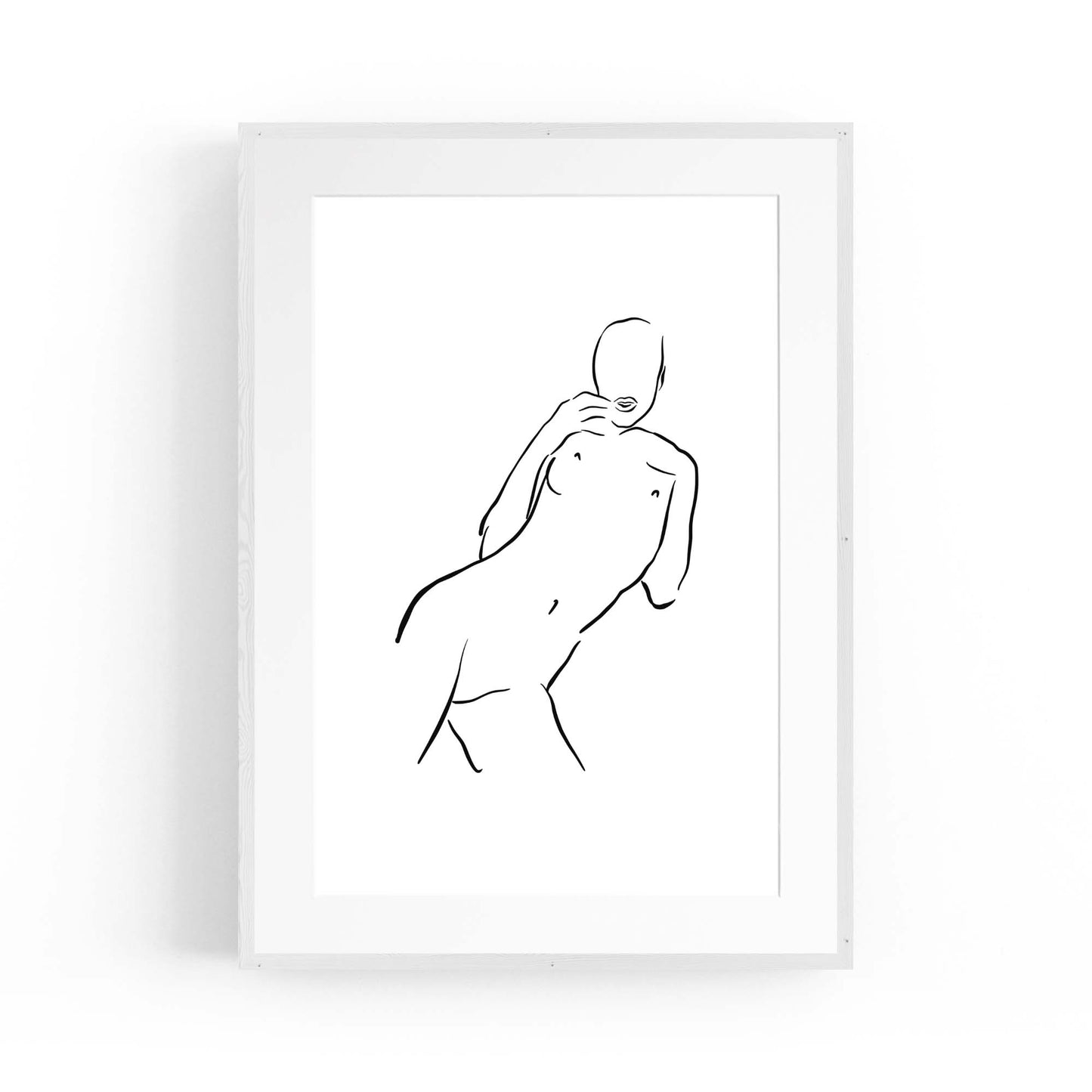 Nude Minimal Female Body Line Abstract Wall Art - The Affordable Art Company