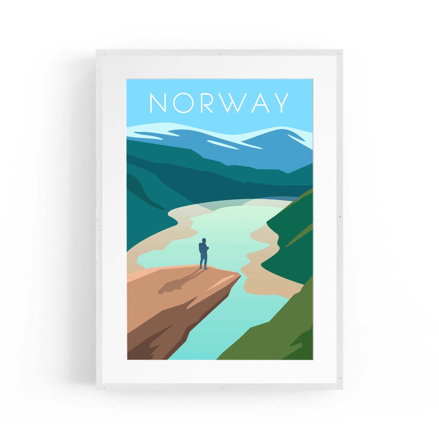 Retro Norway World Travel Vintage Wall Art - The Affordable Art Company