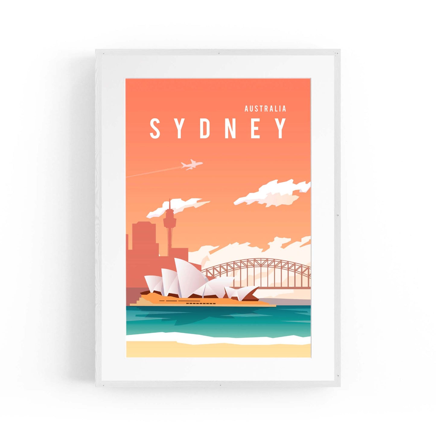 Retro Sydney Australia Vintage Travel Wall Art #2 - The Affordable Art Company